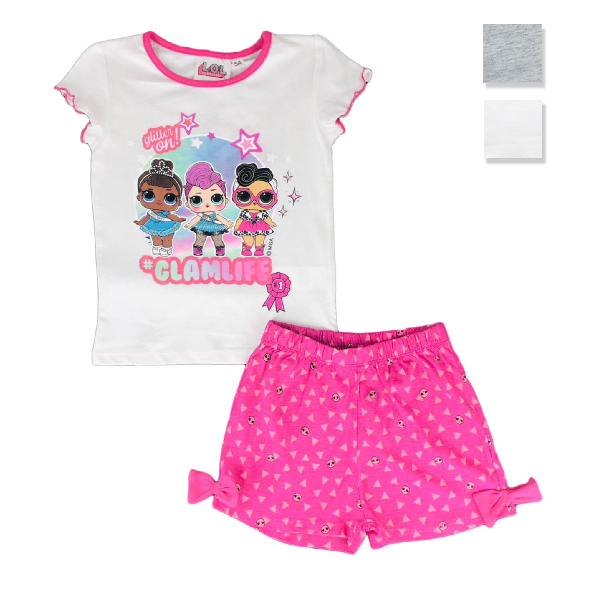 Pigiama bambina LOL Surprise t-shirt e pantaloncino in cotone stampato 2821