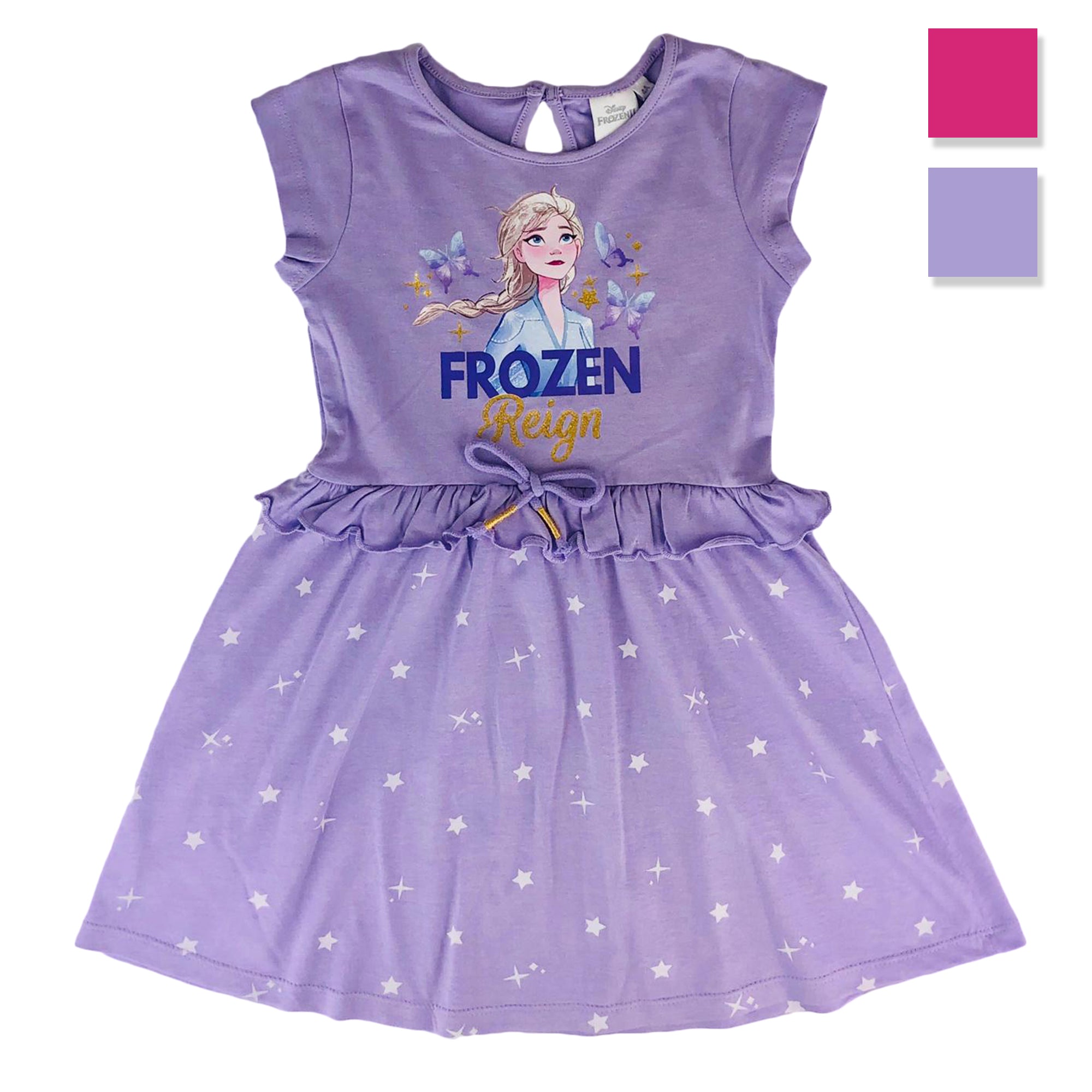 Abito bambina Disney Frozen maniche corte vestitino in cotone stampato 2823