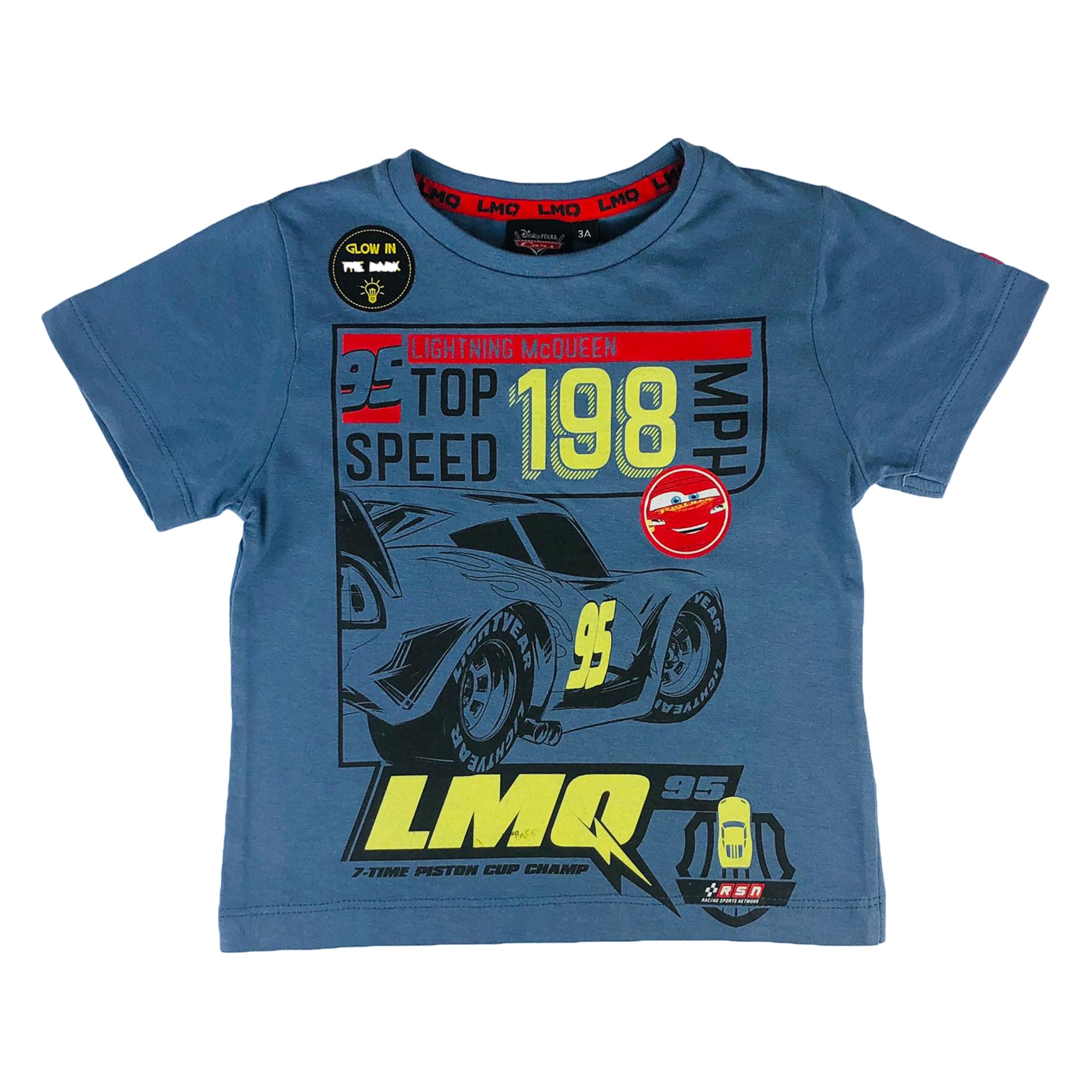 Maglietta Disney Cars t-shirt in cotone stampata bambino da 3 a 8 anni 2825