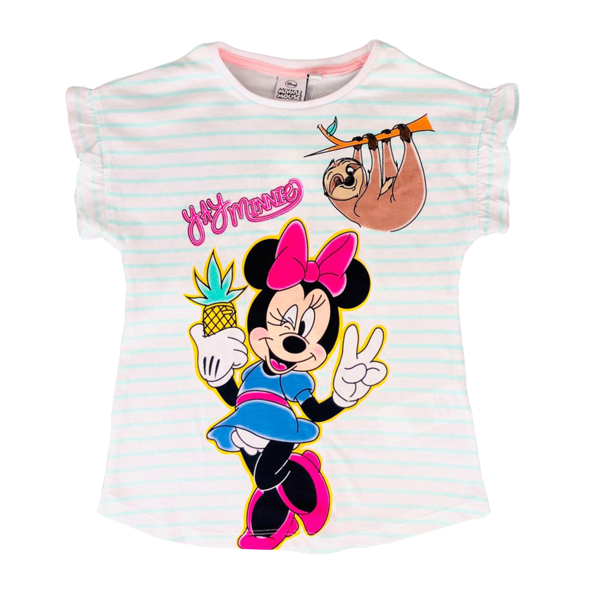 Maglietta Disney Minnie t-shirt in cotone smanicata stampata bambina 2826