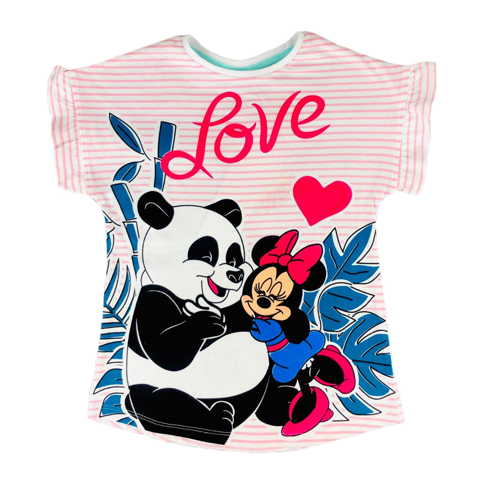 Maglietta Disney Minnie t-shirt in cotone smanicata stampata bambina 2826