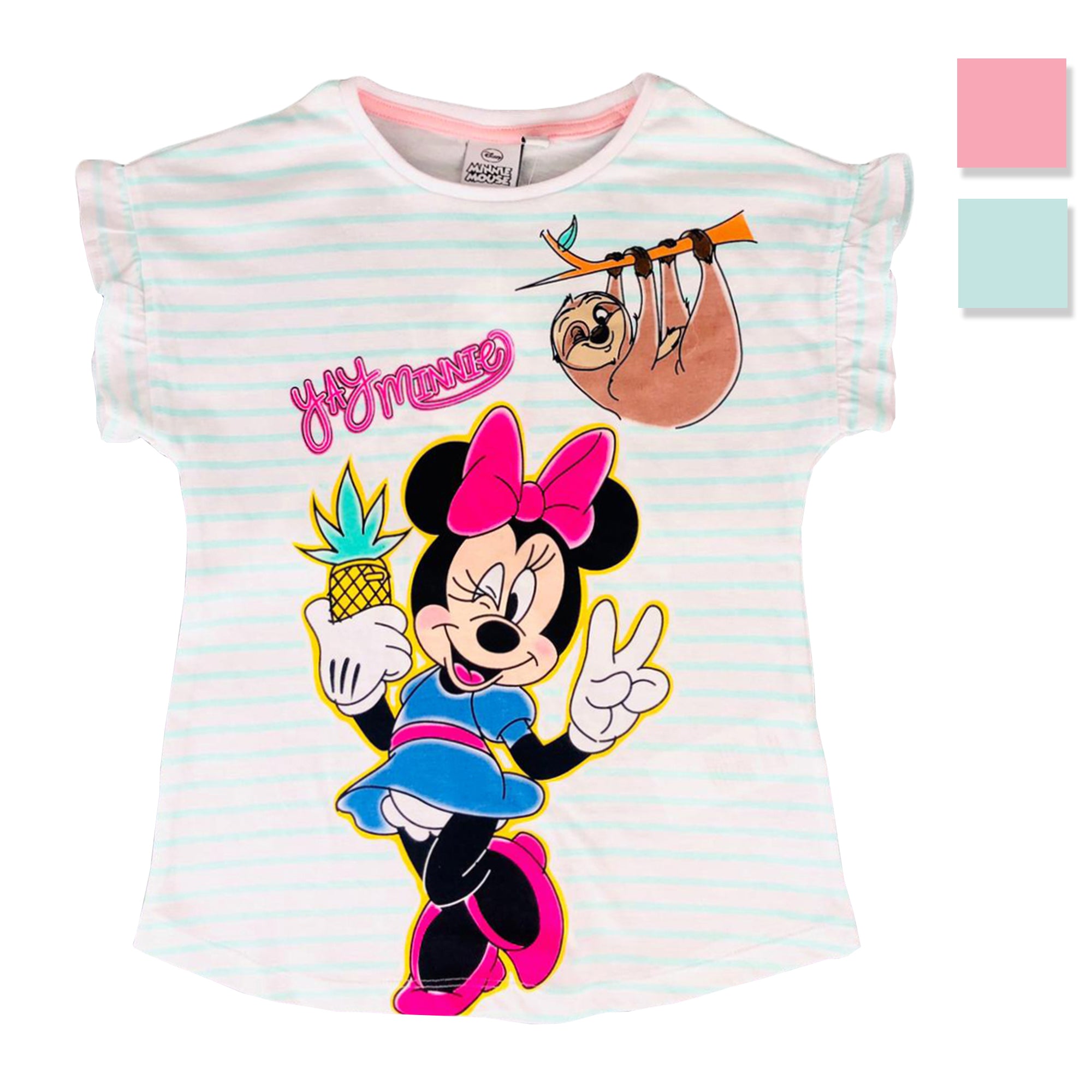 Maglietta Disney Minnie t-shirt in cotone smanicata stampata bambina 2826