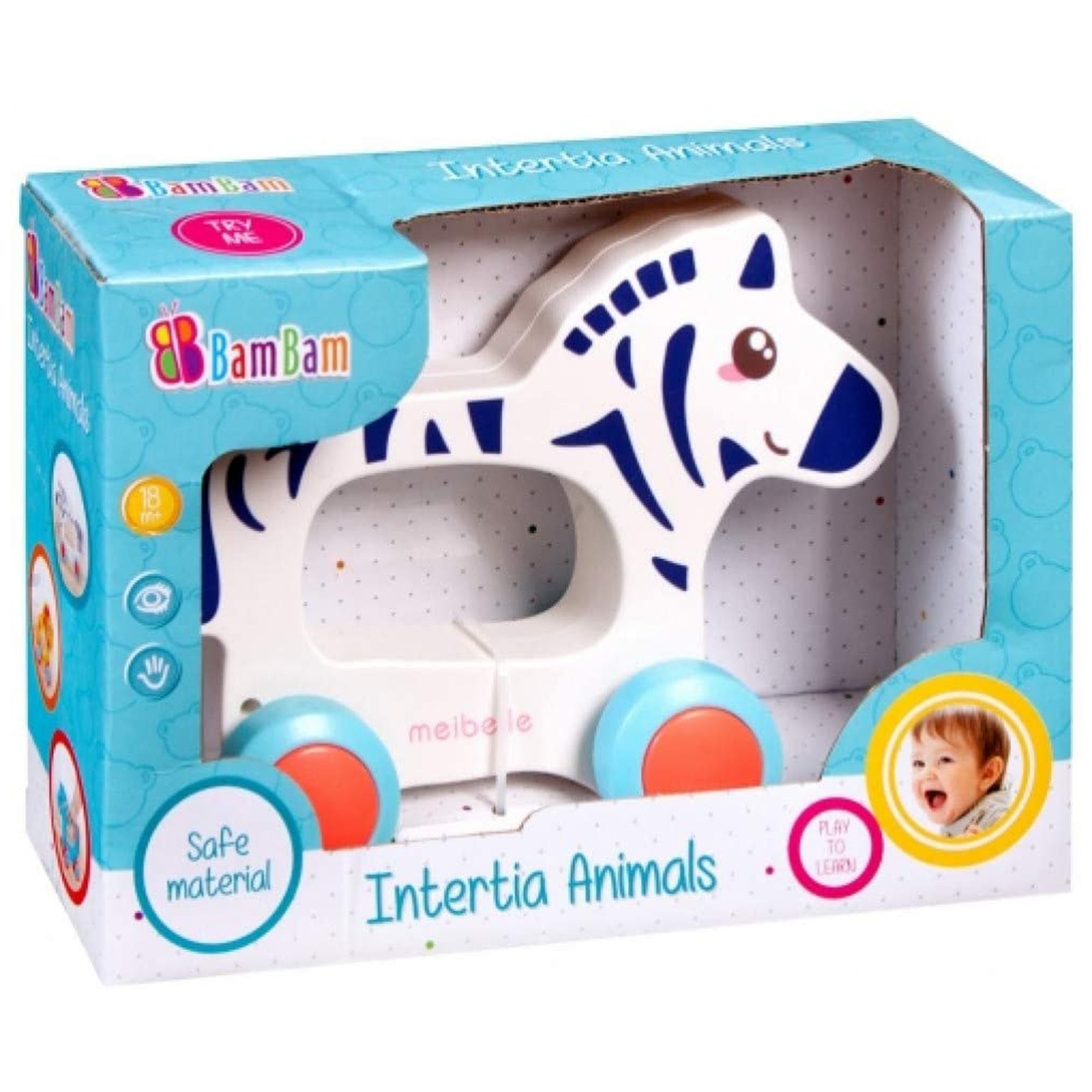 Giocattolo creativo per bambini BamBam zebra con ruote prima infanzia 2839