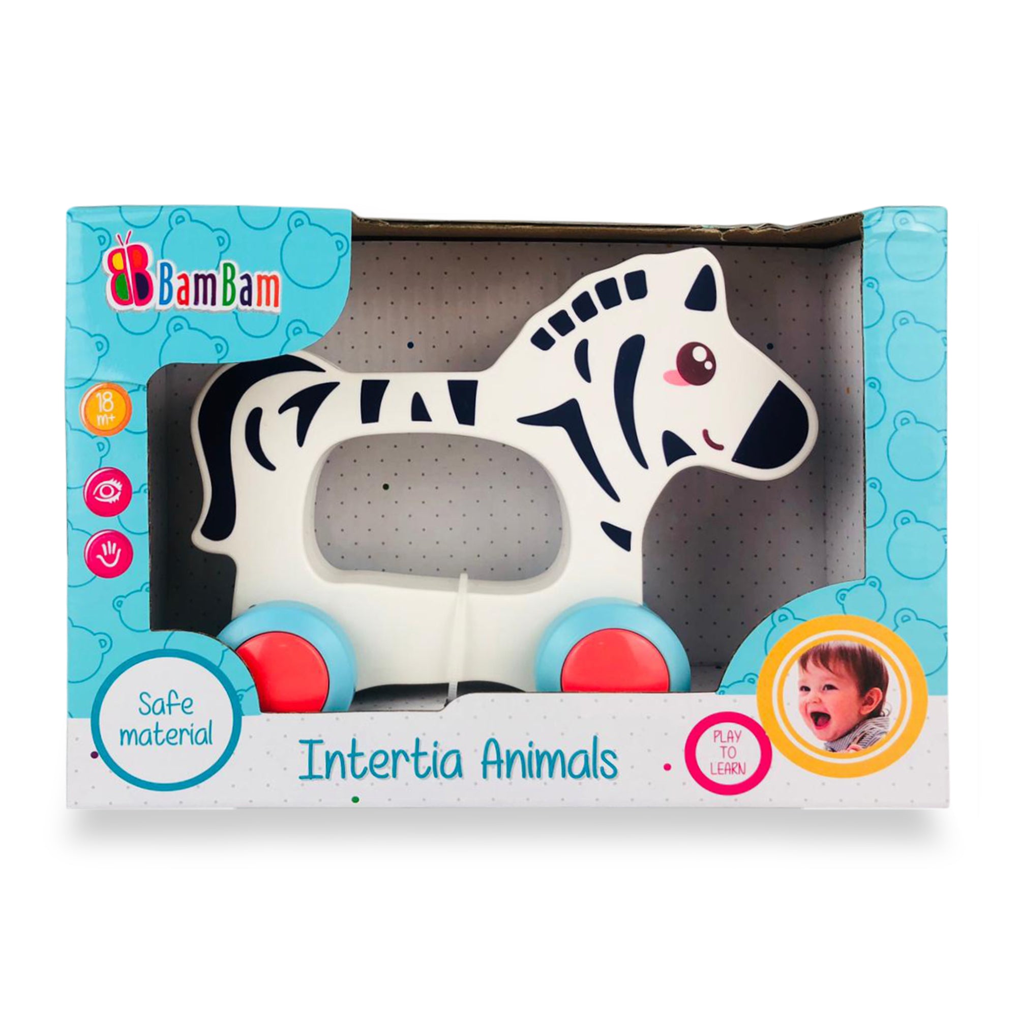Giocattolo creativo per bambini BamBam zebra con ruote prima infanzia 2839