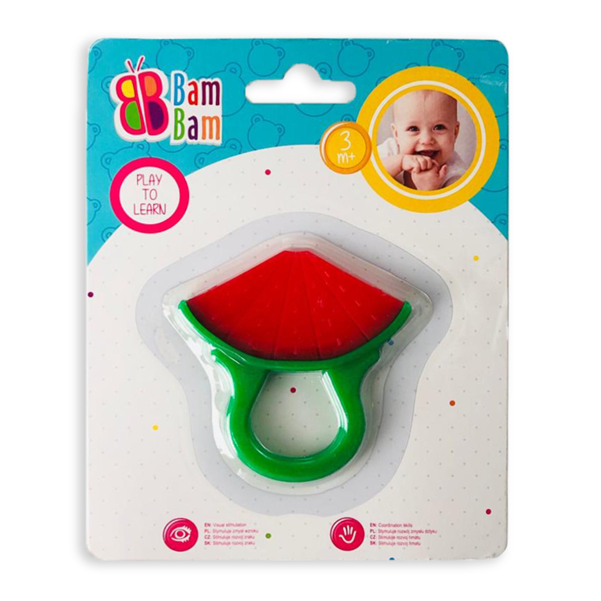 Gioco per neonato BamBam massaggiagengive dentaruolo forma di cocomero 2875