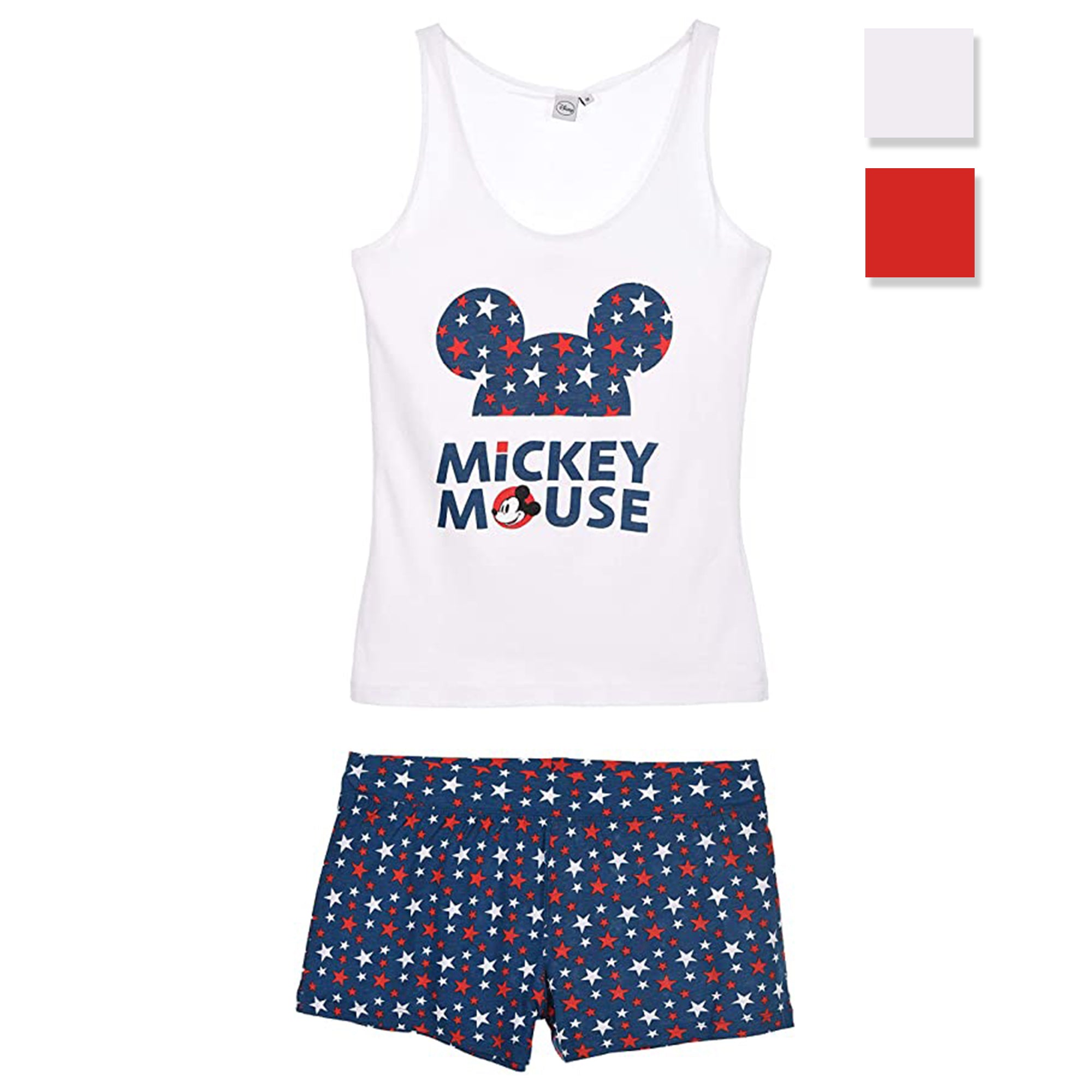 Pigiama corto donna Disney Mickey Mouse canotta e pantaloncino in cotone 2896
