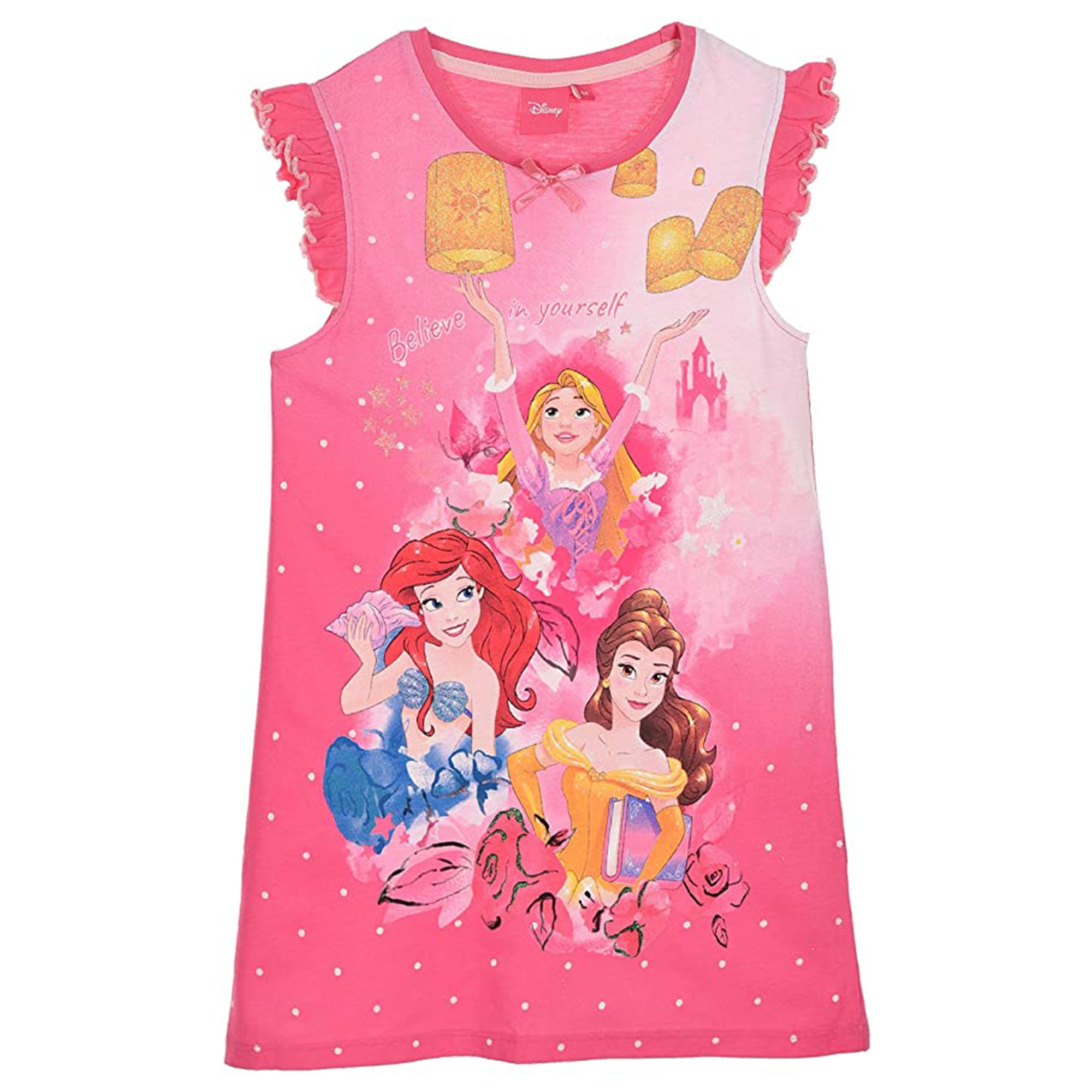 Camicia da notte bambina Disney Principesse canotta lunga in cotone 2898