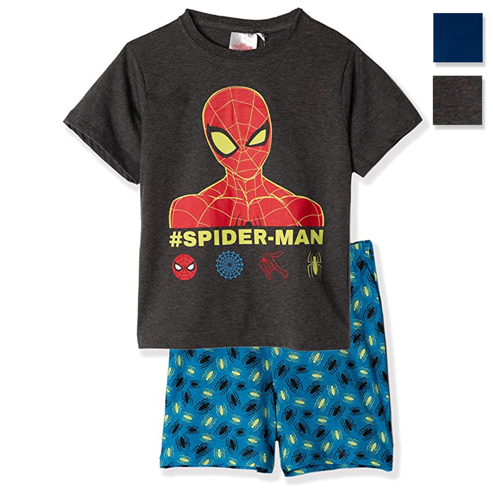 Pigiama corto bambino Marvel Spiderman t-shirt e pantaloncino in cotone 2899