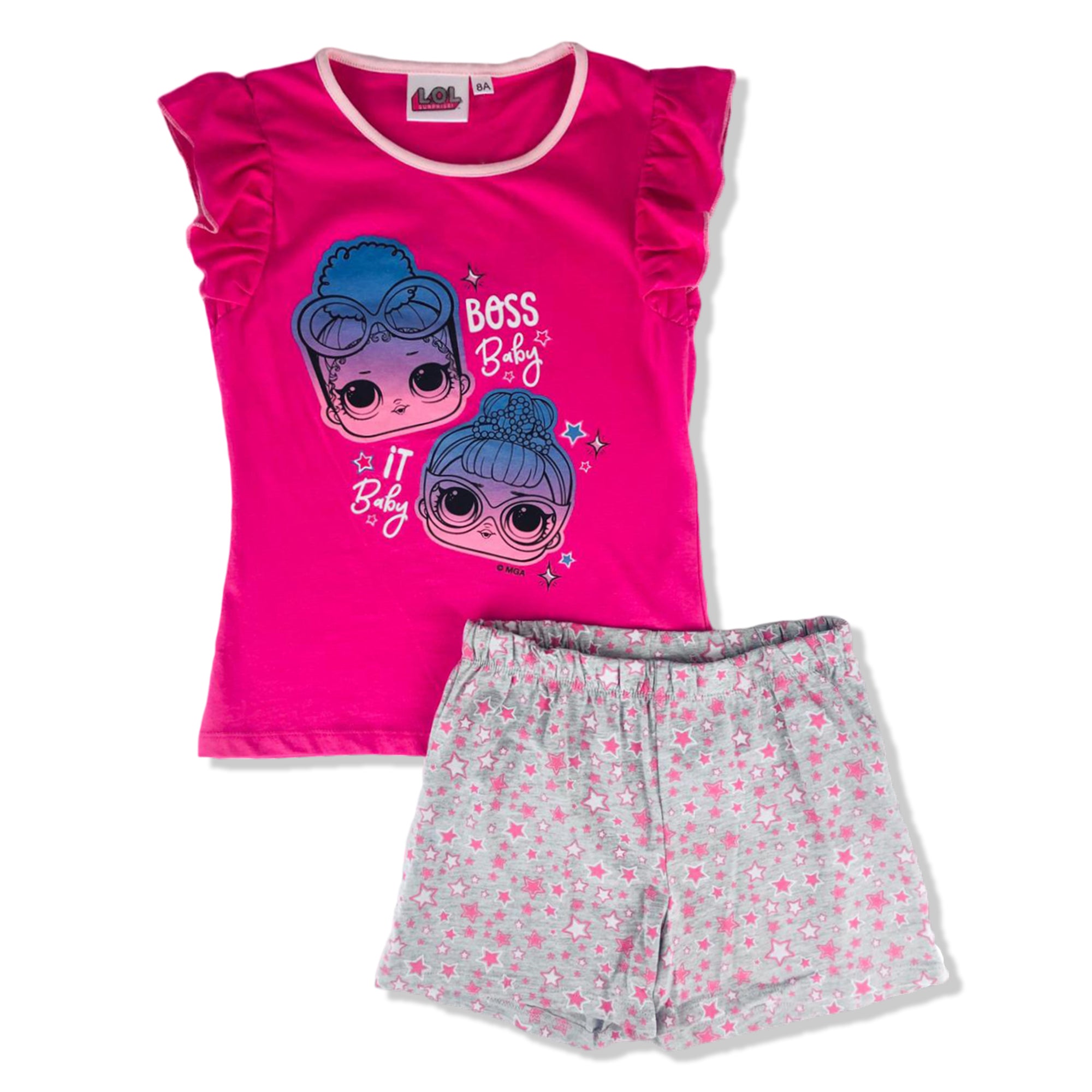 Pigiama bambina LOL Surprise t-shirt e pantaloncino in cotone stampato 2902
