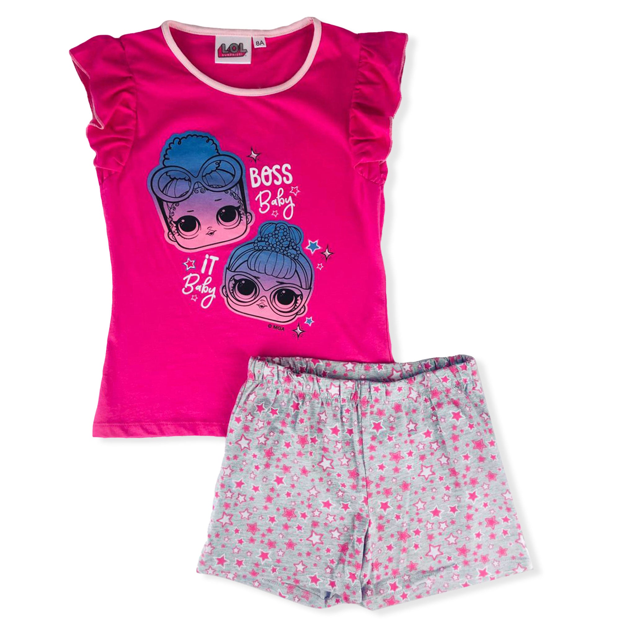 Pigiama bambina LOL Surprise t-shirt e pantaloncino in cotone stampato 2902