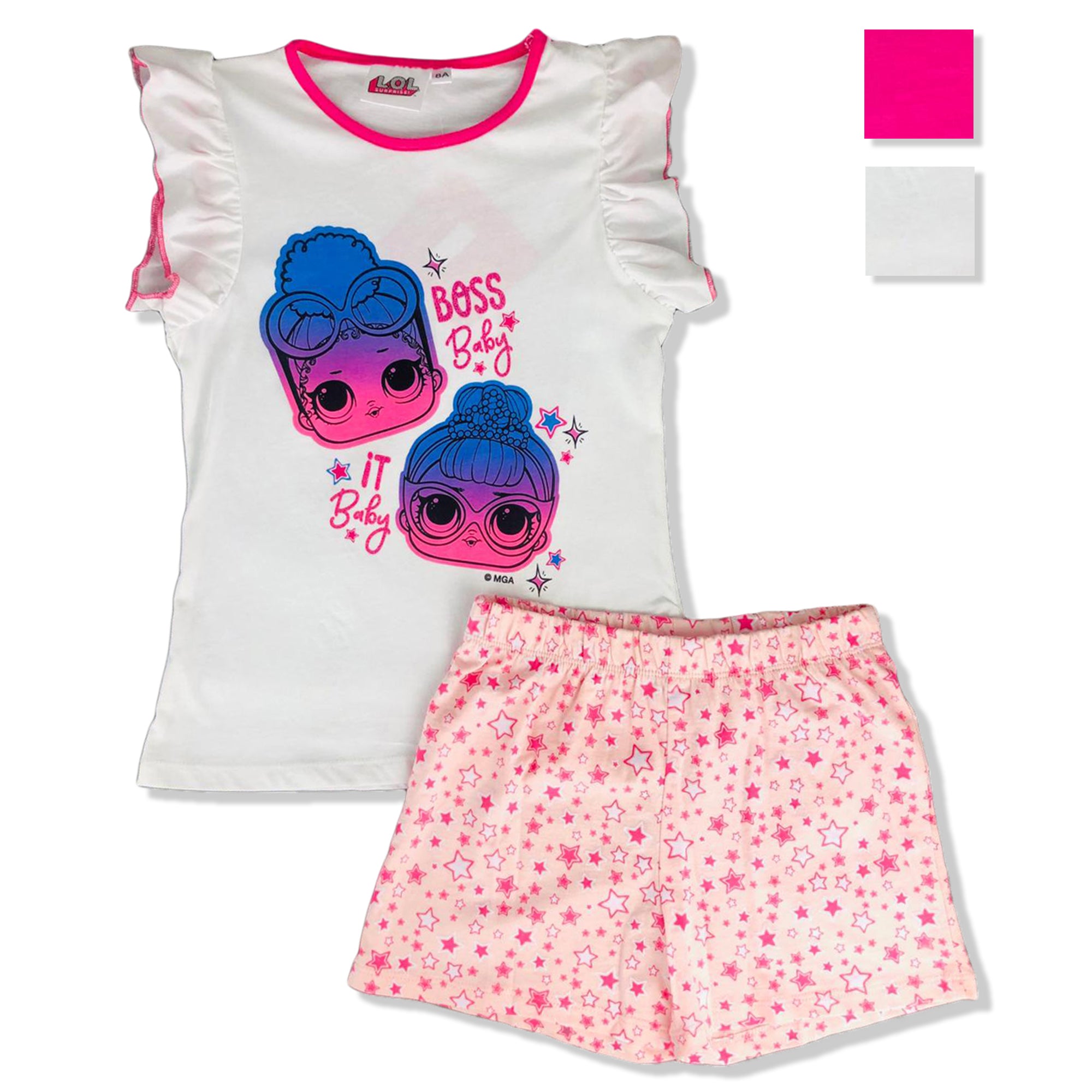 Pigiama bambina LOL Surprise t-shirt e pantaloncino in cotone stampato 2902