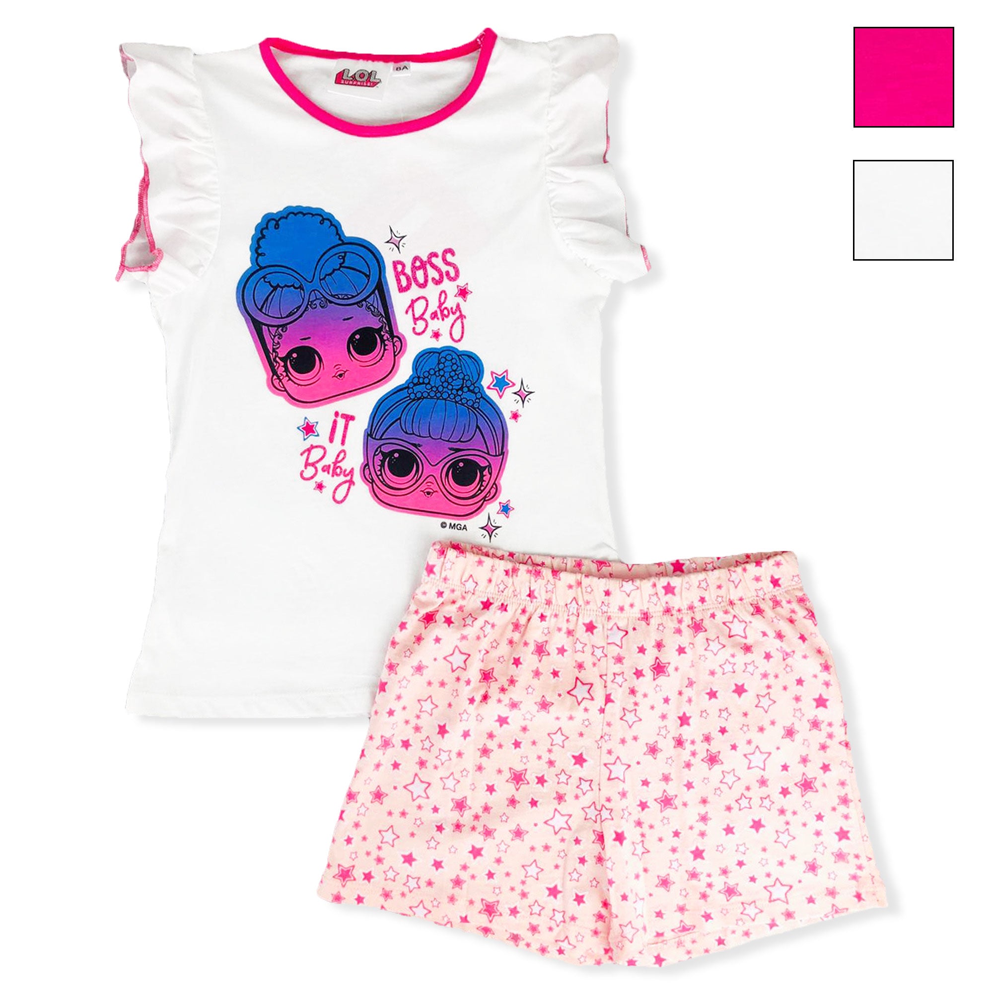 Pigiama bambina LOL Surprise t-shirt e pantaloncino in cotone stampato 2902