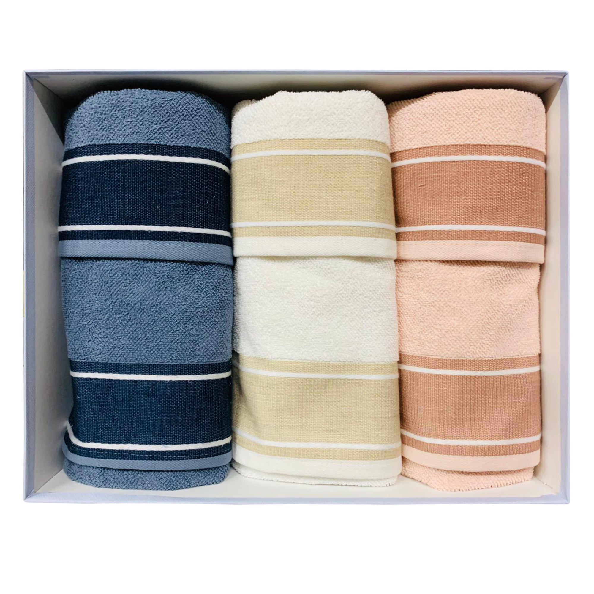 Set asciugamani bagno 3+3 in spugna cotone viso ospite Vingi art. Marsiglia 3020