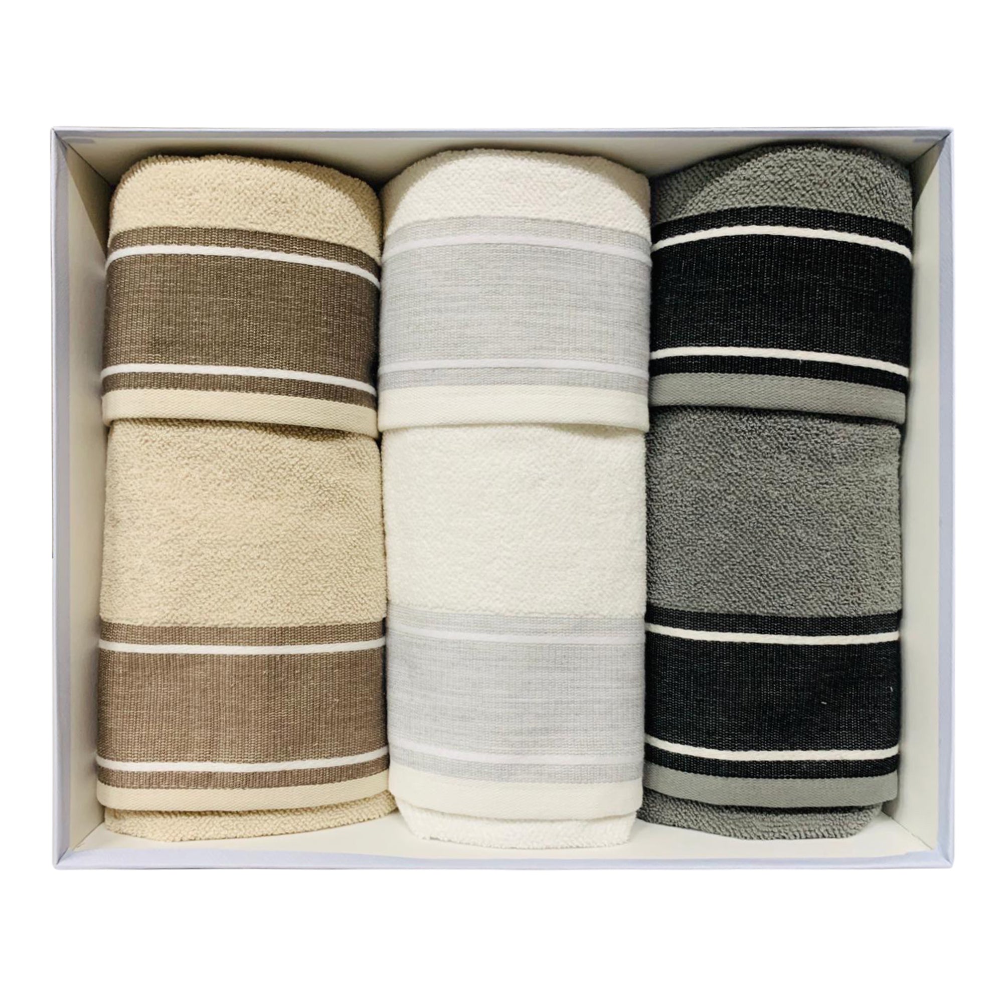 Set asciugamani bagno 3+3 in spugna cotone viso ospite Vingi art. Marsiglia 3020