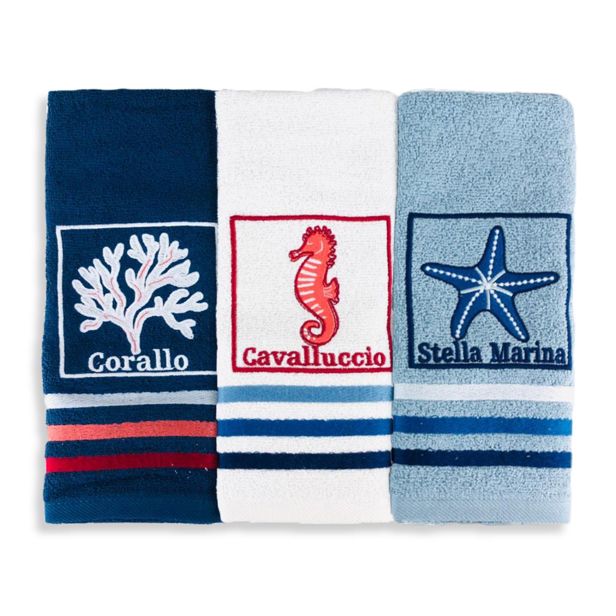 Set strofinacci da cucina Maestri Cotoneri canovacci 3 pezzi Polinesia 3027