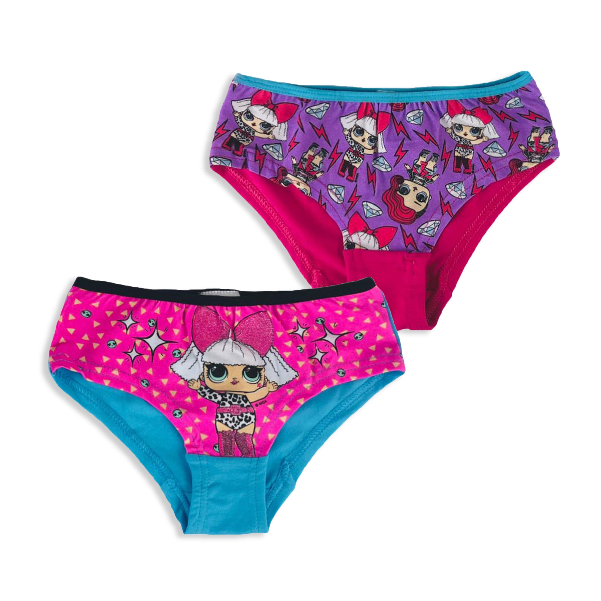 Slip 2 pezzi ufficiale LOL Surprise per bambina shorties mutandine intimo 3150