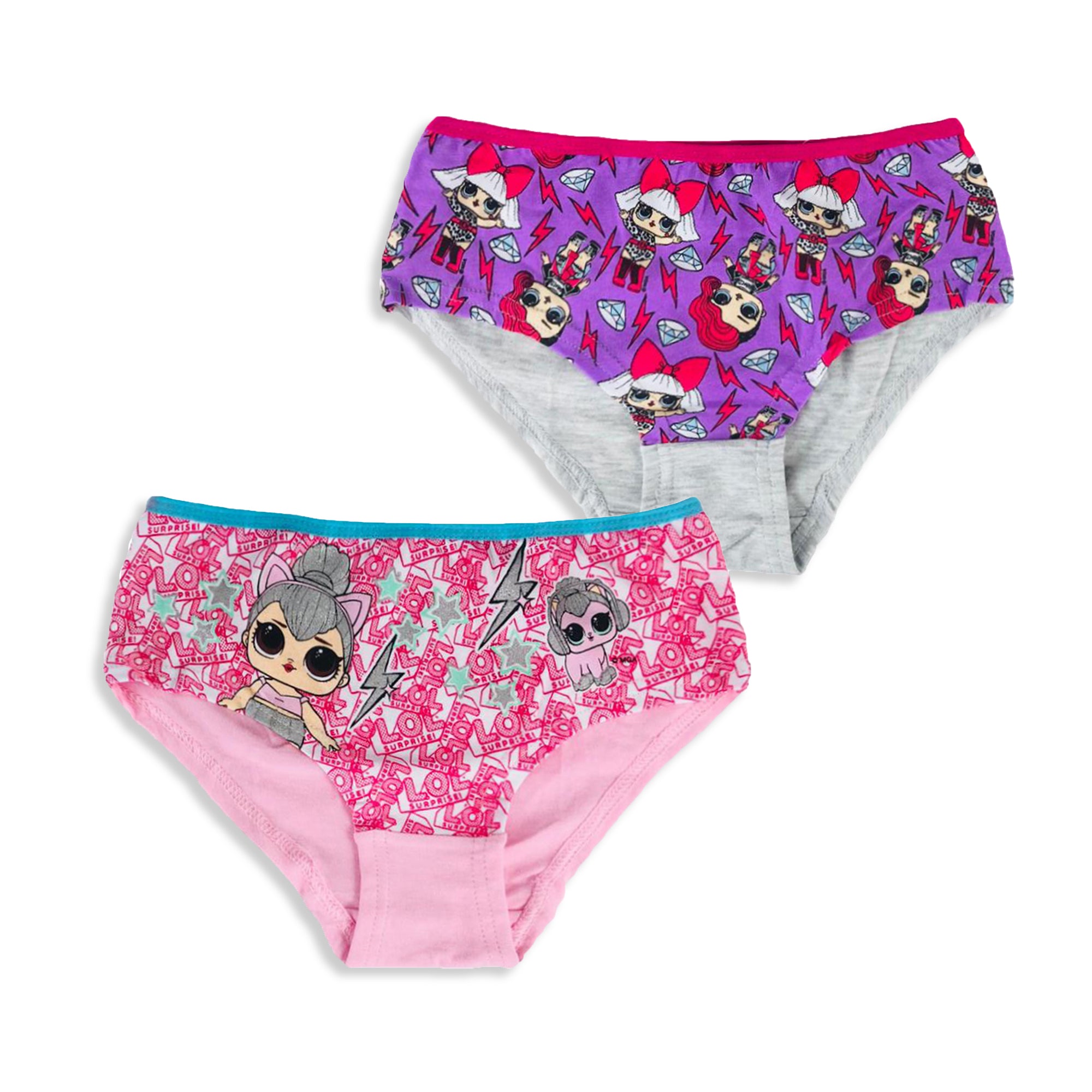 Slip 2 pezzi ufficiale LOL Surprise per bambina shorties mutandine intimo 3150