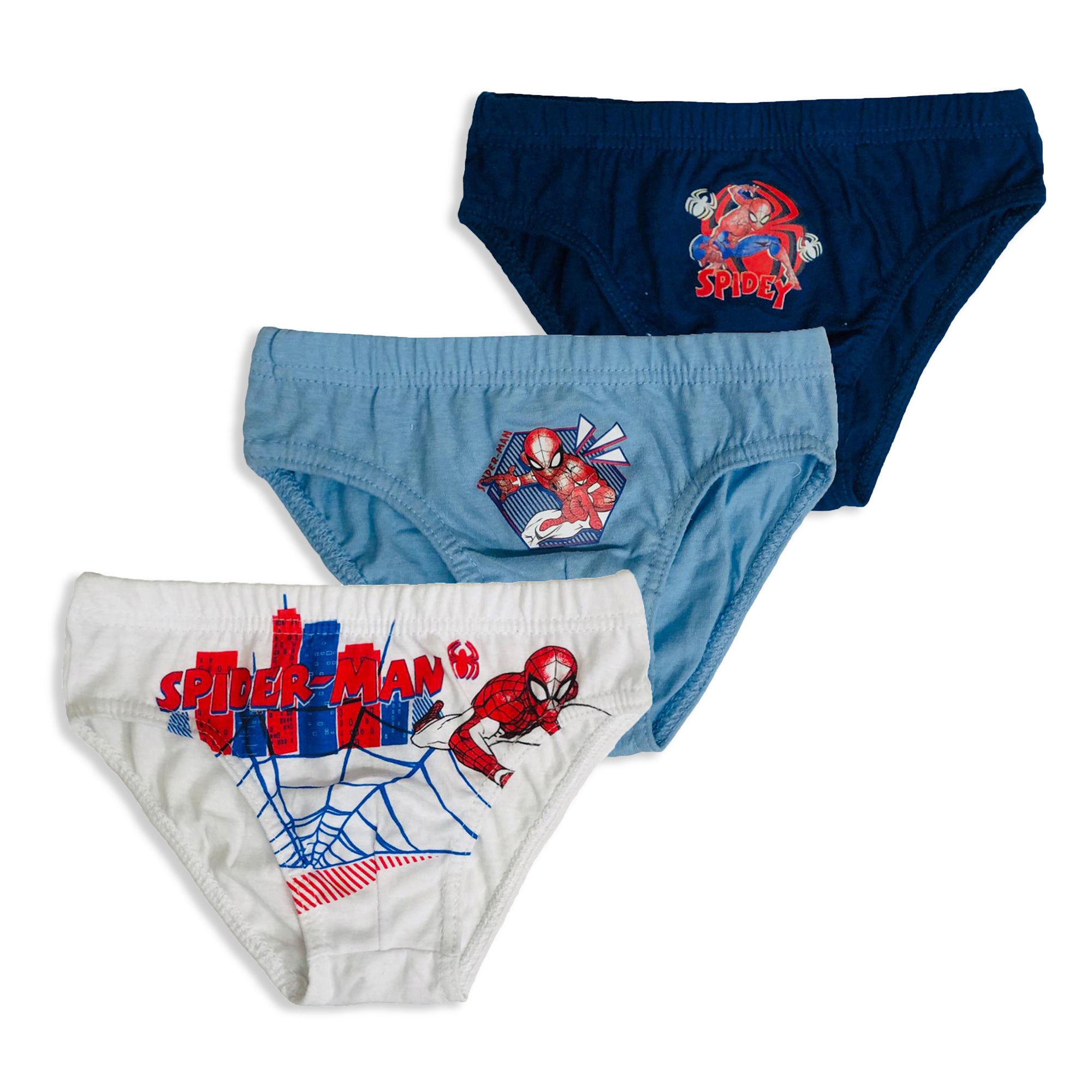 Slip 3 pezzi ufficiale Marvel Spiderman bambino shorties mutandine intimo 3158