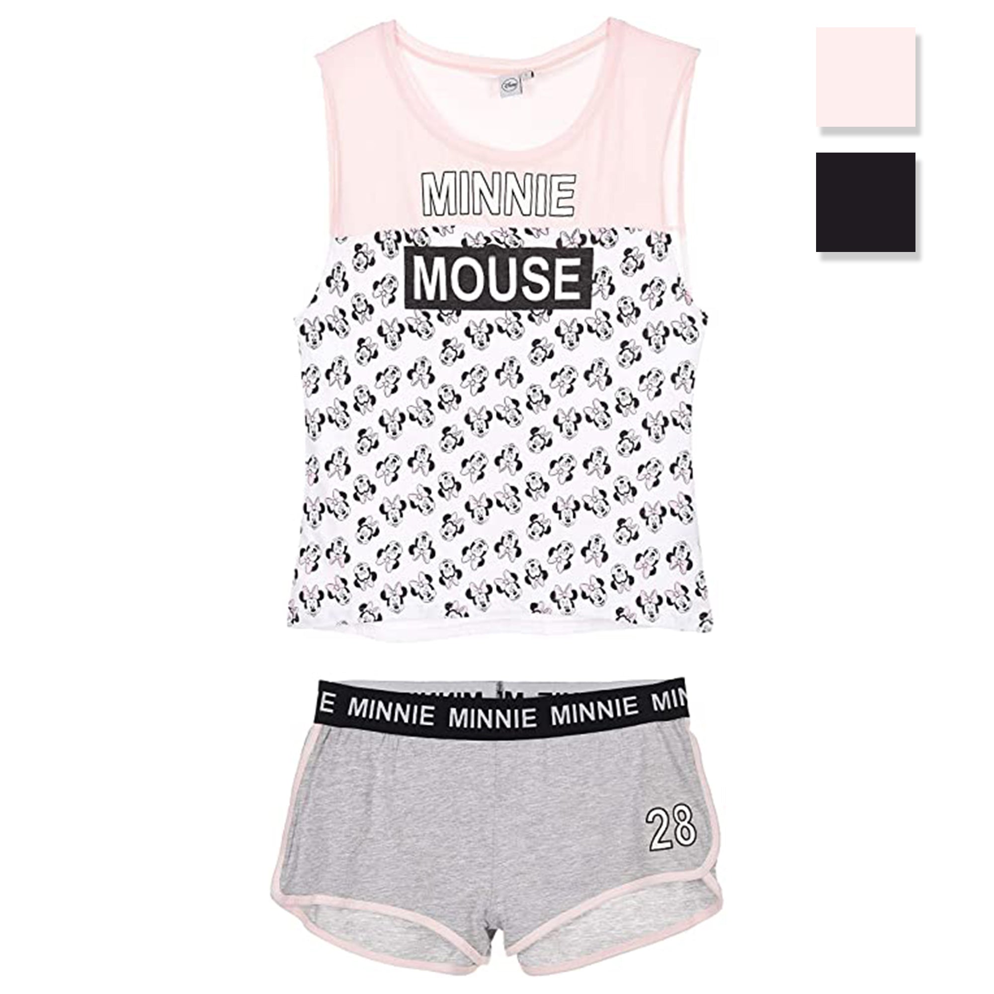 Pigiama corto donna Disney Minnie Mouse canotta e pantaloncino in cotone 3228