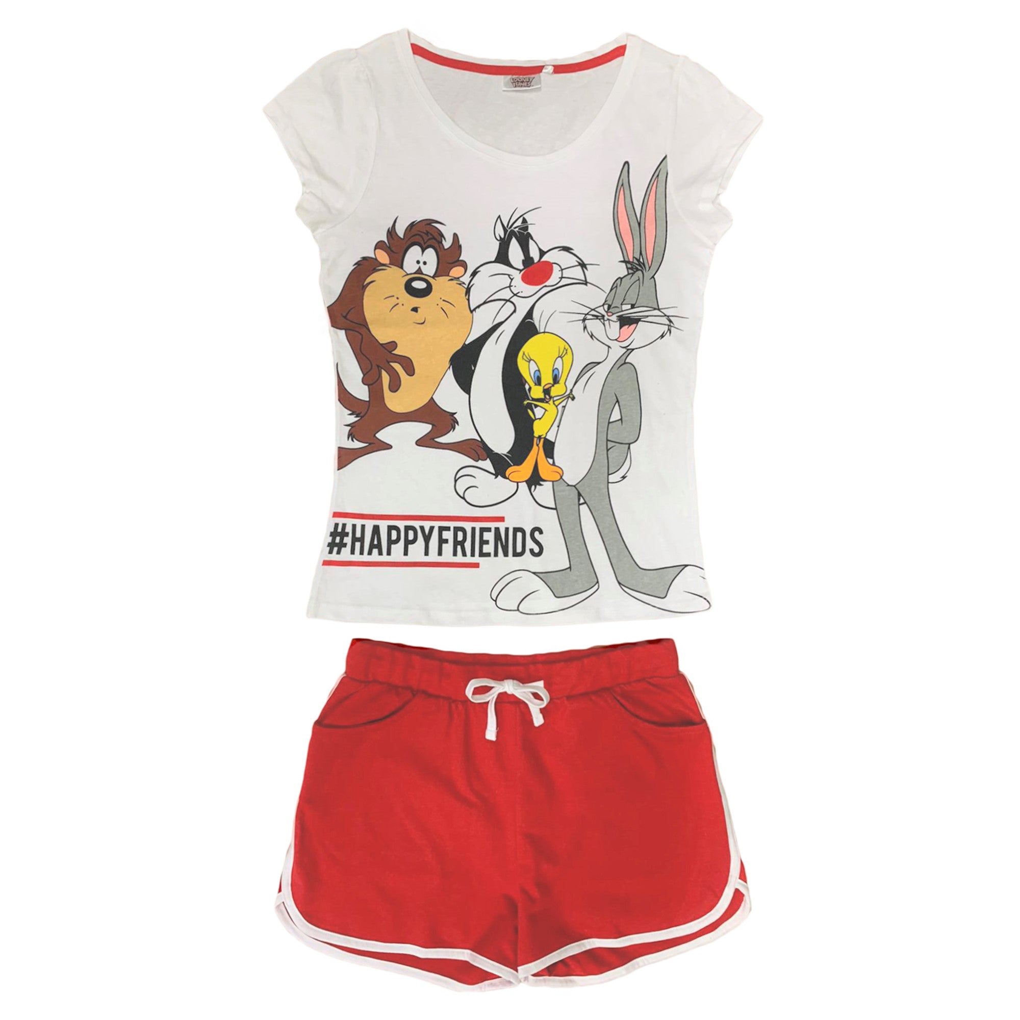 Pigiama corto donna Looney Tunes t-shirt e pantaloncino in cotone 3235