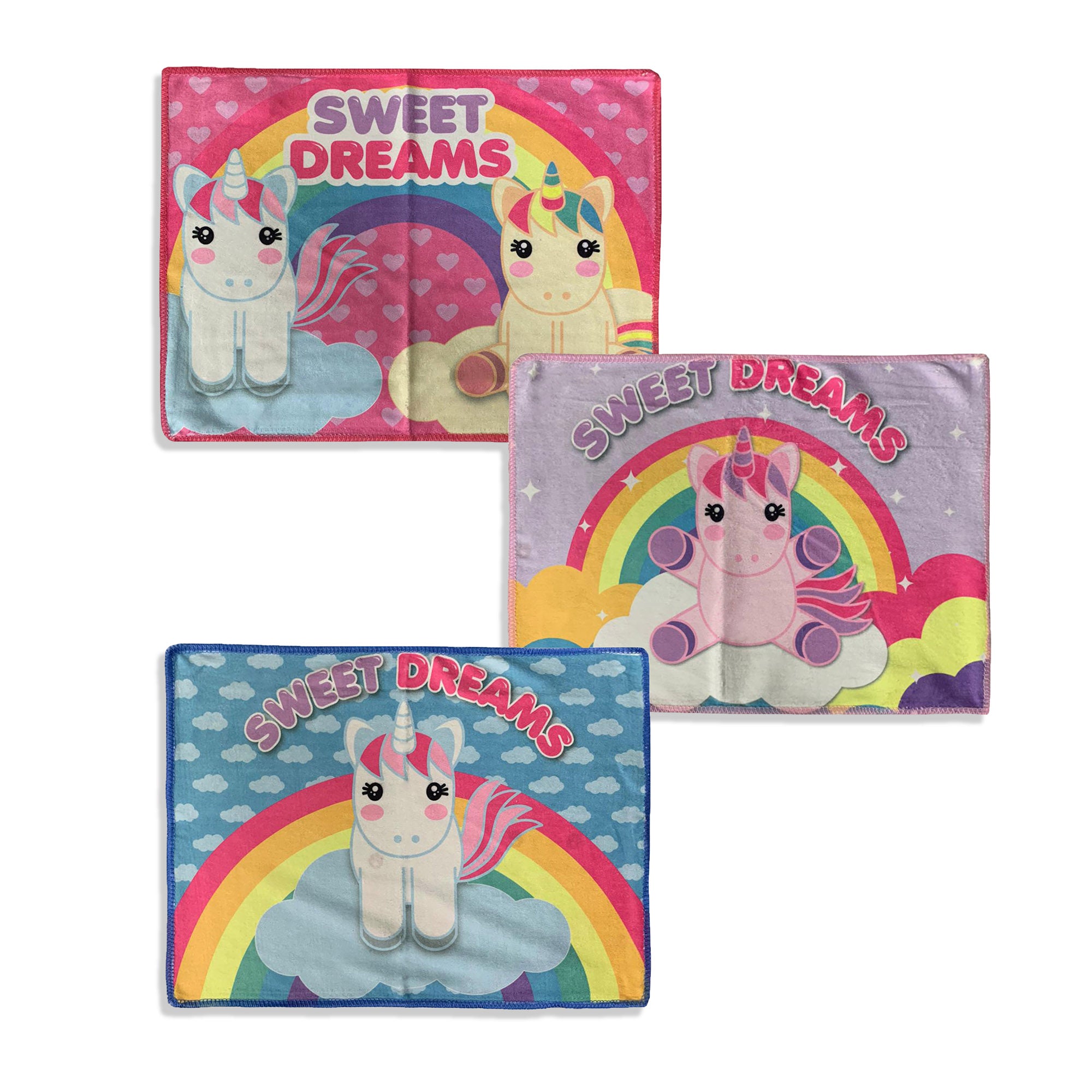 Set asciugamani bagno 3 pezzi Sweet Dreams Unicorno in spugna per viso 3237