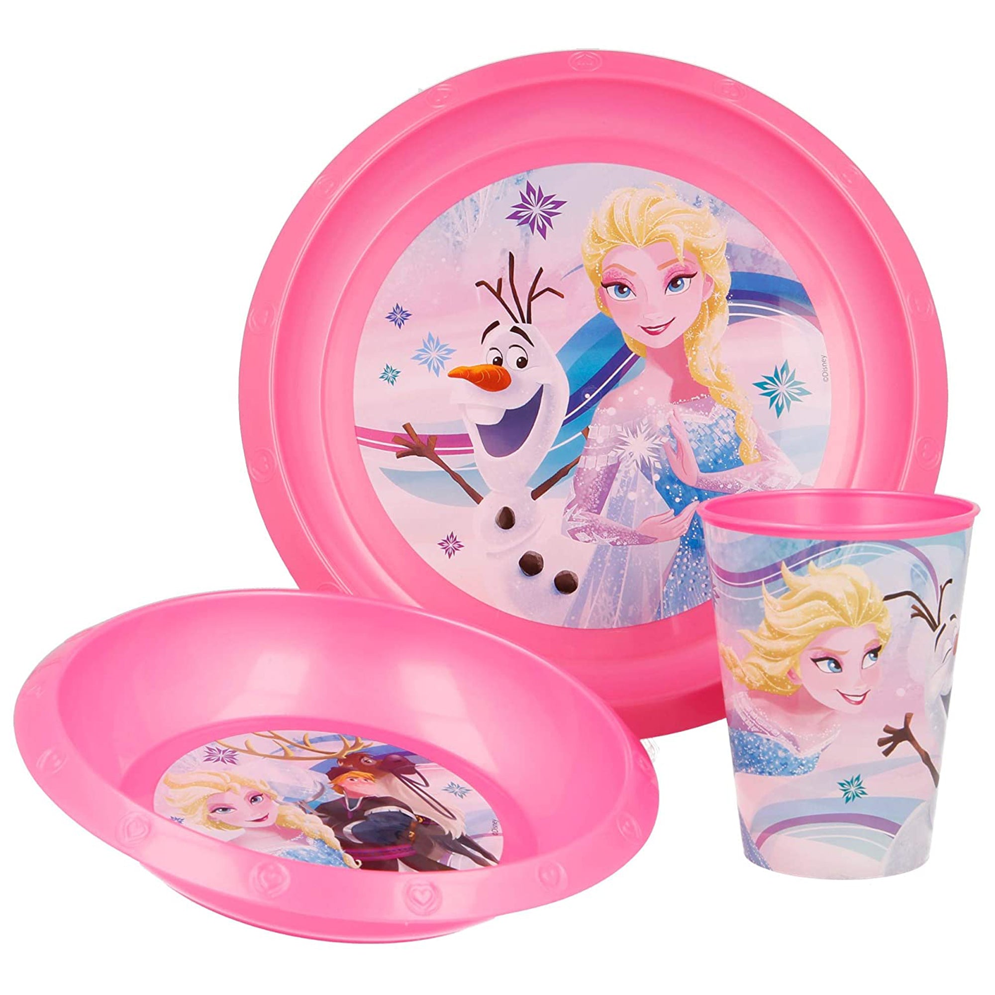 Set colazione 3 pezzi Frozen piatto bicchiere e scodella asilo scuola 3258