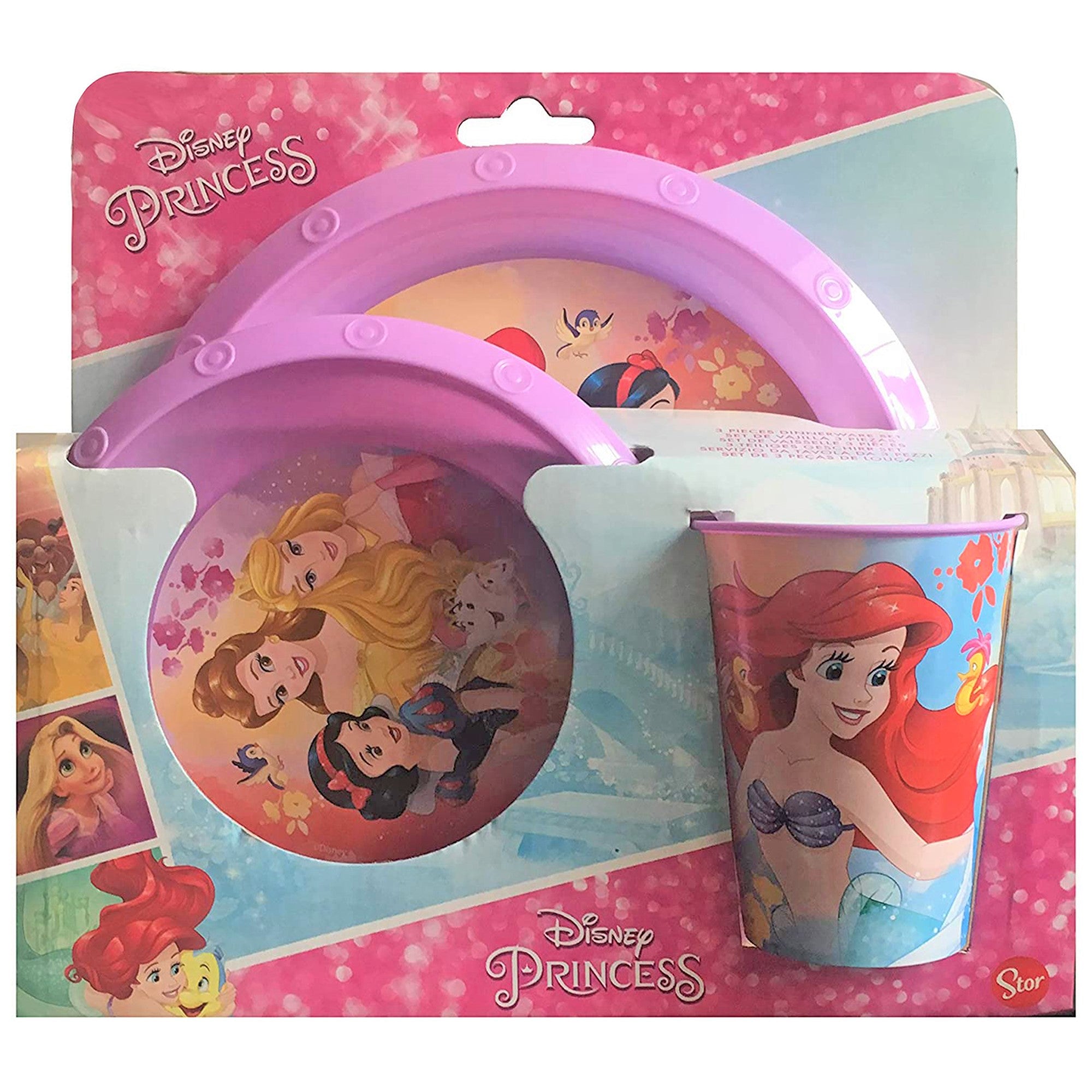 Set colazione 3 pezzi Disney Principesse piatto bicchiere e scodella asilo 3262