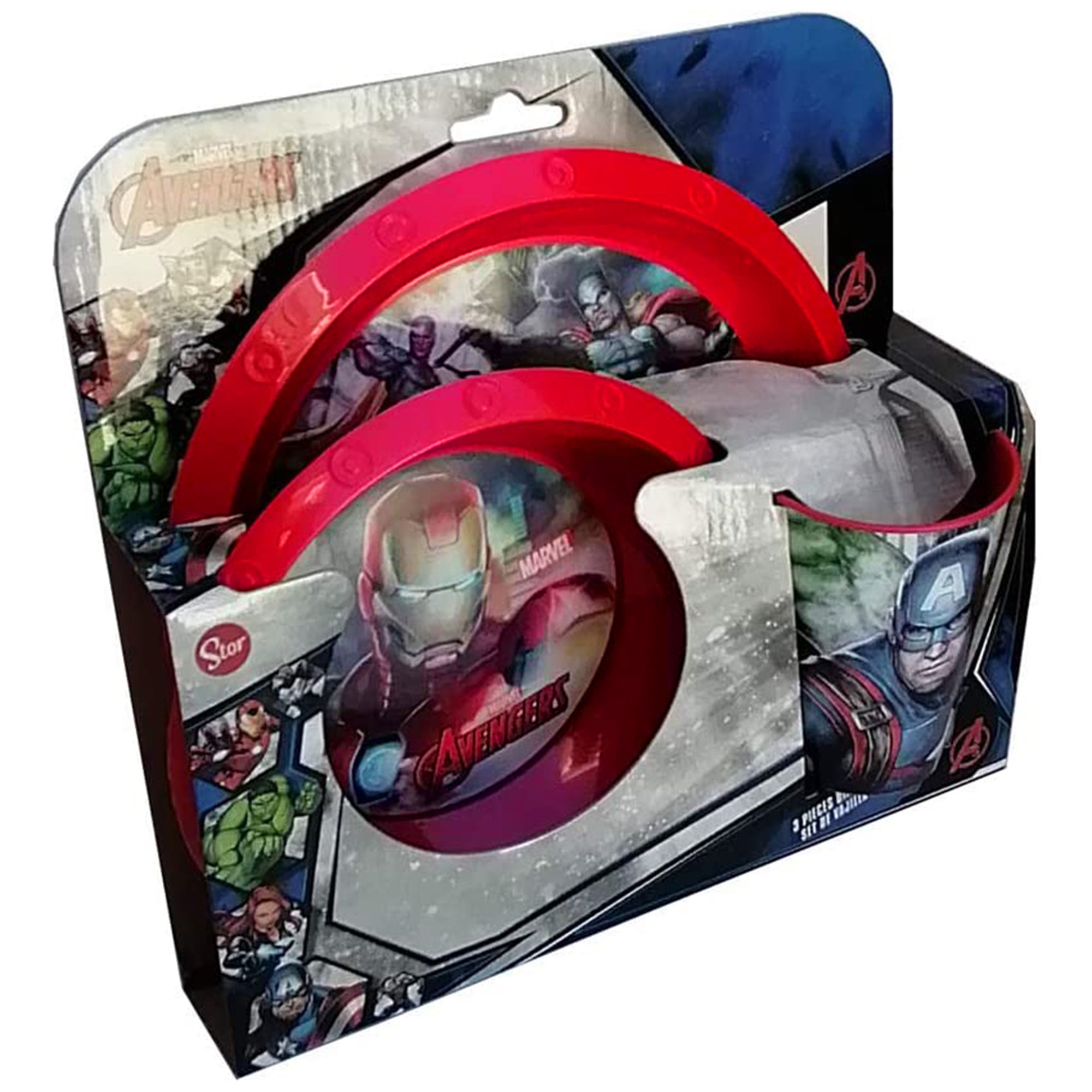 Set Pappa Avengers Supereroe Piatto Piano Piatto FONFO E Bicchiere Bambino - ST20315