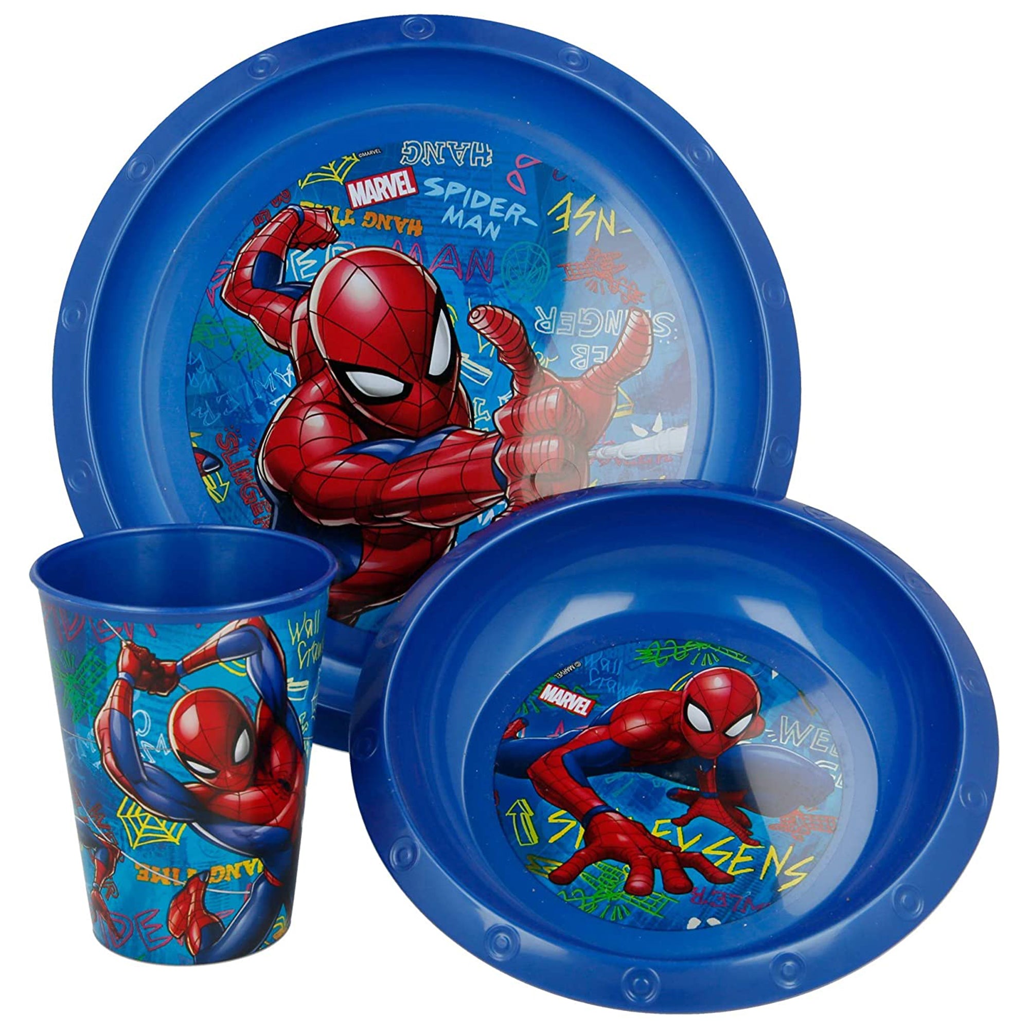 Set colazione 3 pezzi Marvel Spiderman piatto bicchiere e scodella asilo 3280