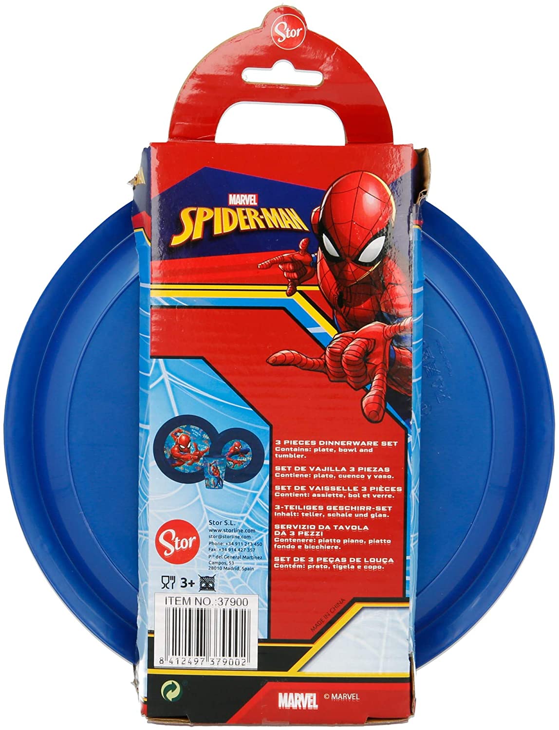 Set colazione 3 pezzi Marvel Spiderman piatto bicchiere e scodella asilo 3280