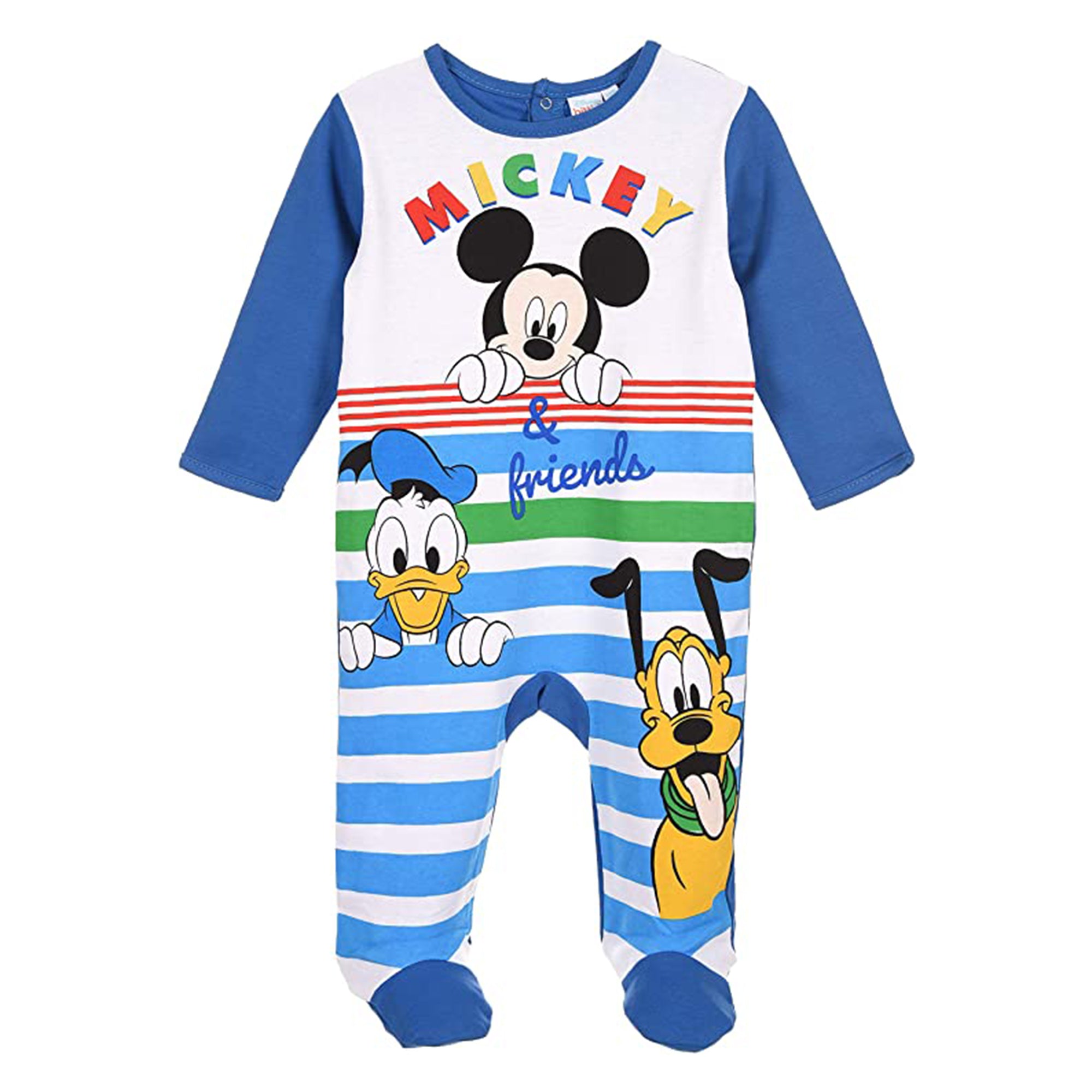 Body neonato Disney tutina Mickey Mouse Paperino Pluto maniche lunghe 3301