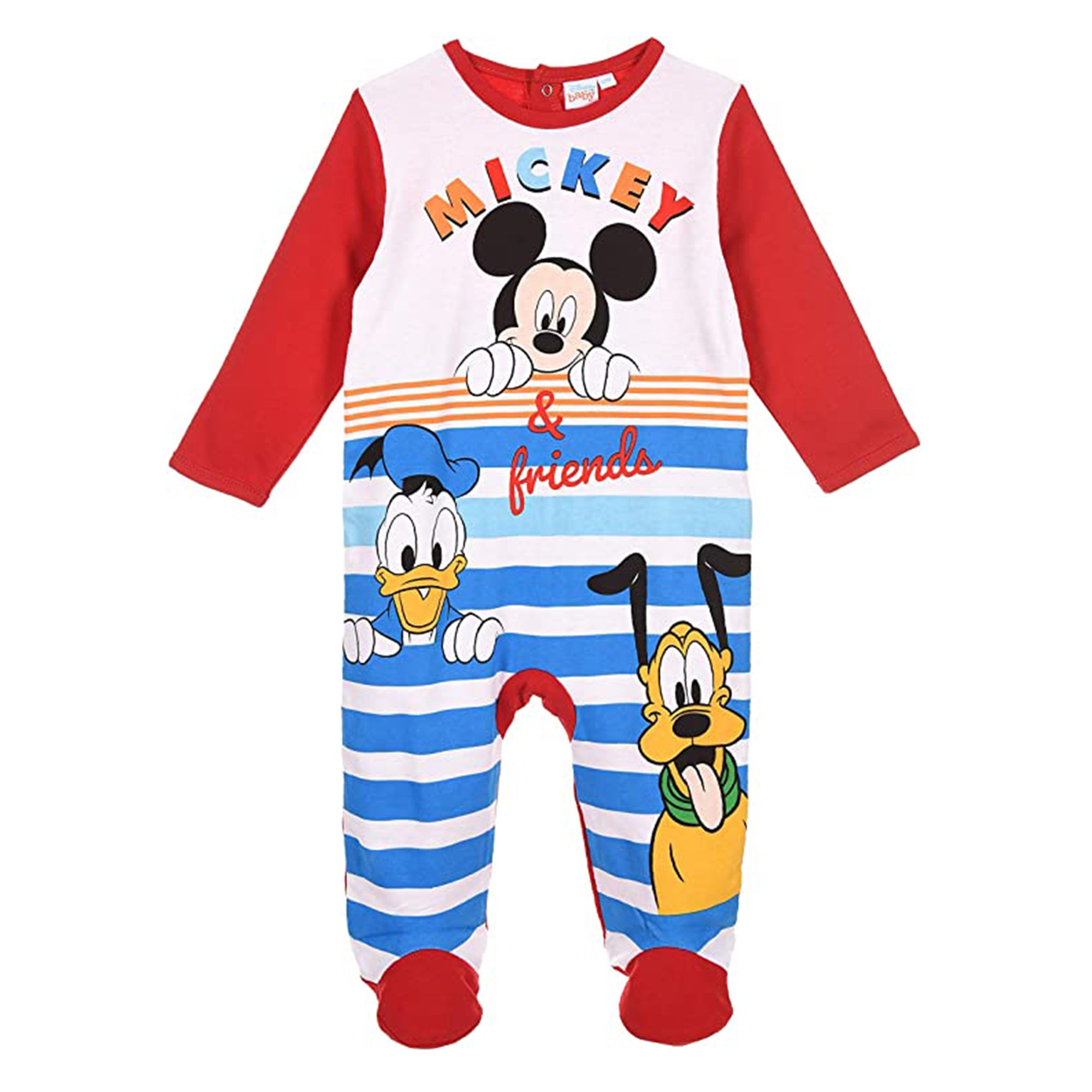 Body neonato Disney tutina Mickey Mouse Paperino Pluto maniche lunghe 3301