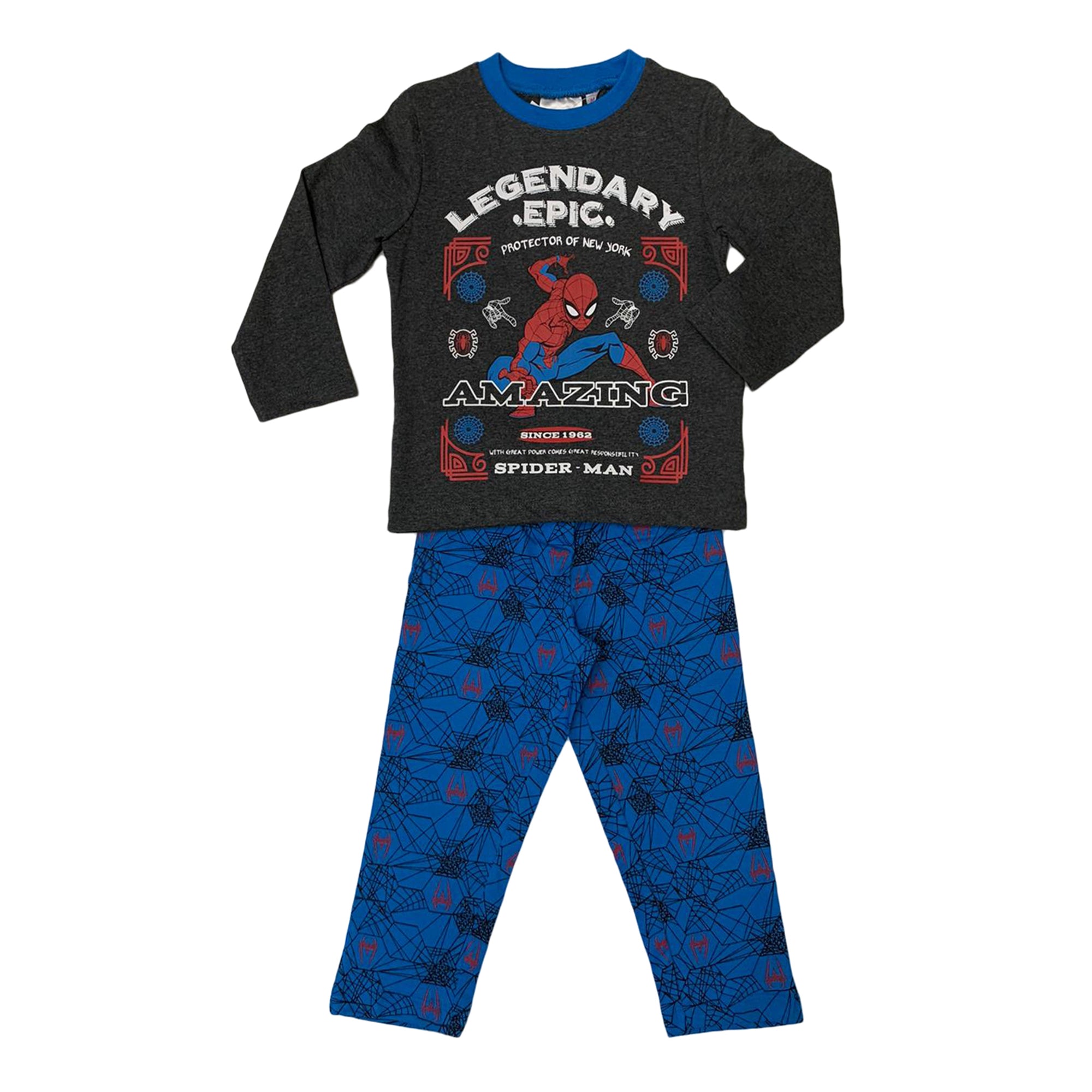 Pigiama ufficiale Marvel Spiderman maniche lunghe bambino 3316