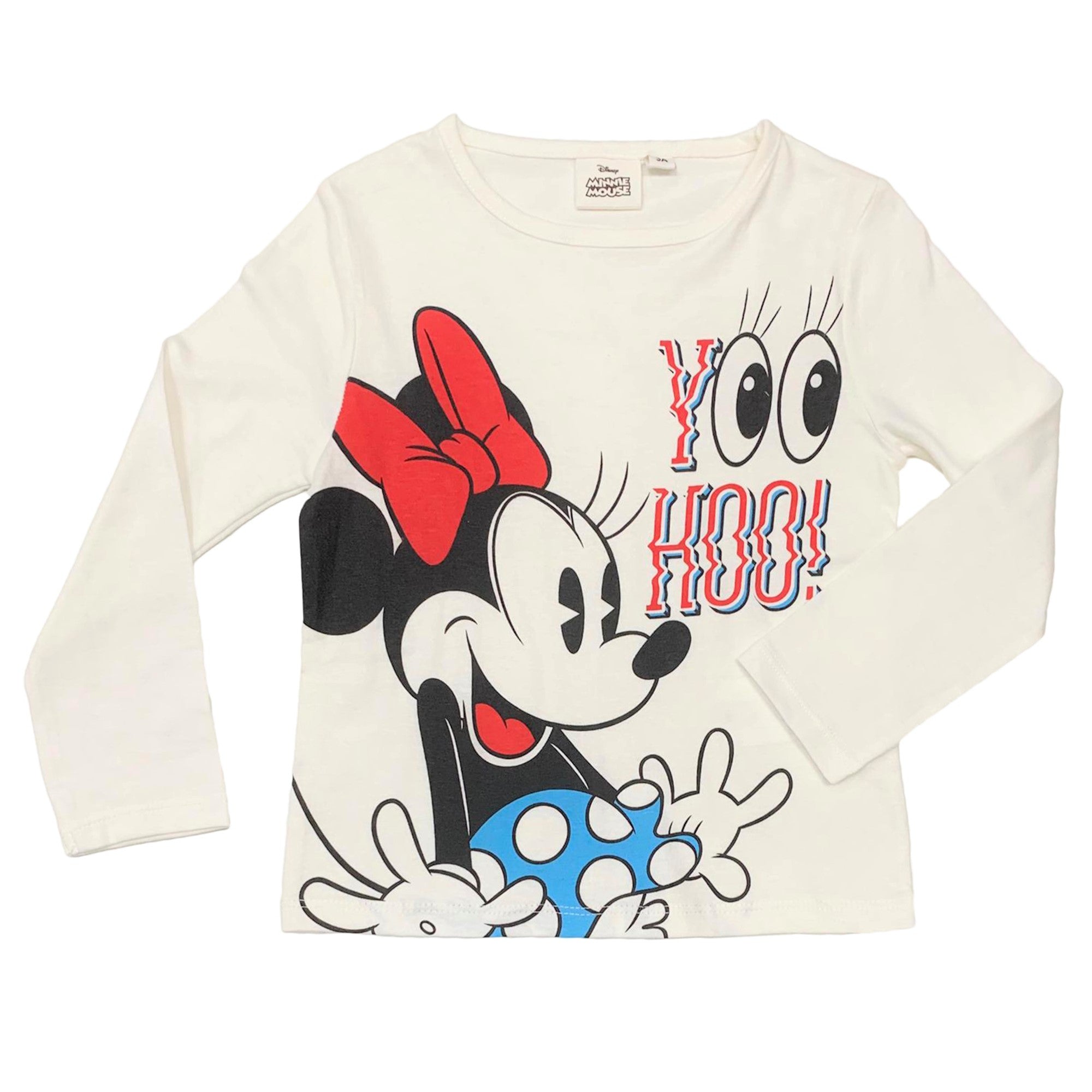 Maglietta maniche lunghe bambina ufficiale Disney Minnie Mouse originale 3327