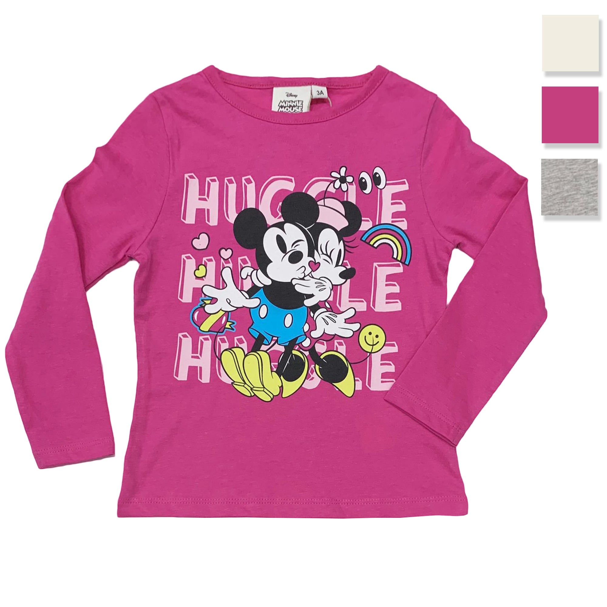 Maglietta maniche lunghe bambina ufficiale Disney Minnie Mouse originale 3327