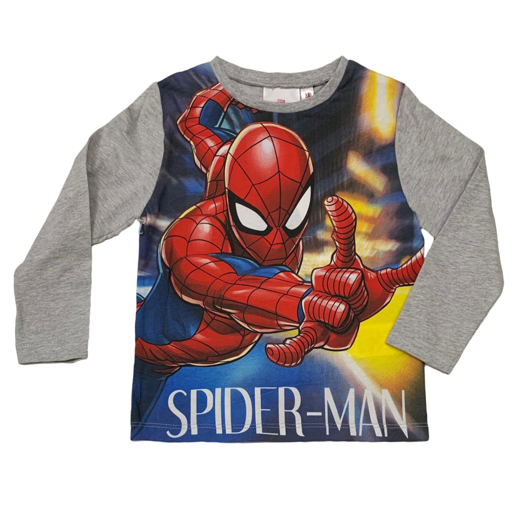 Maglietta maniche lunghe bambino ufficiale Marvel Spiderman originale 3330
