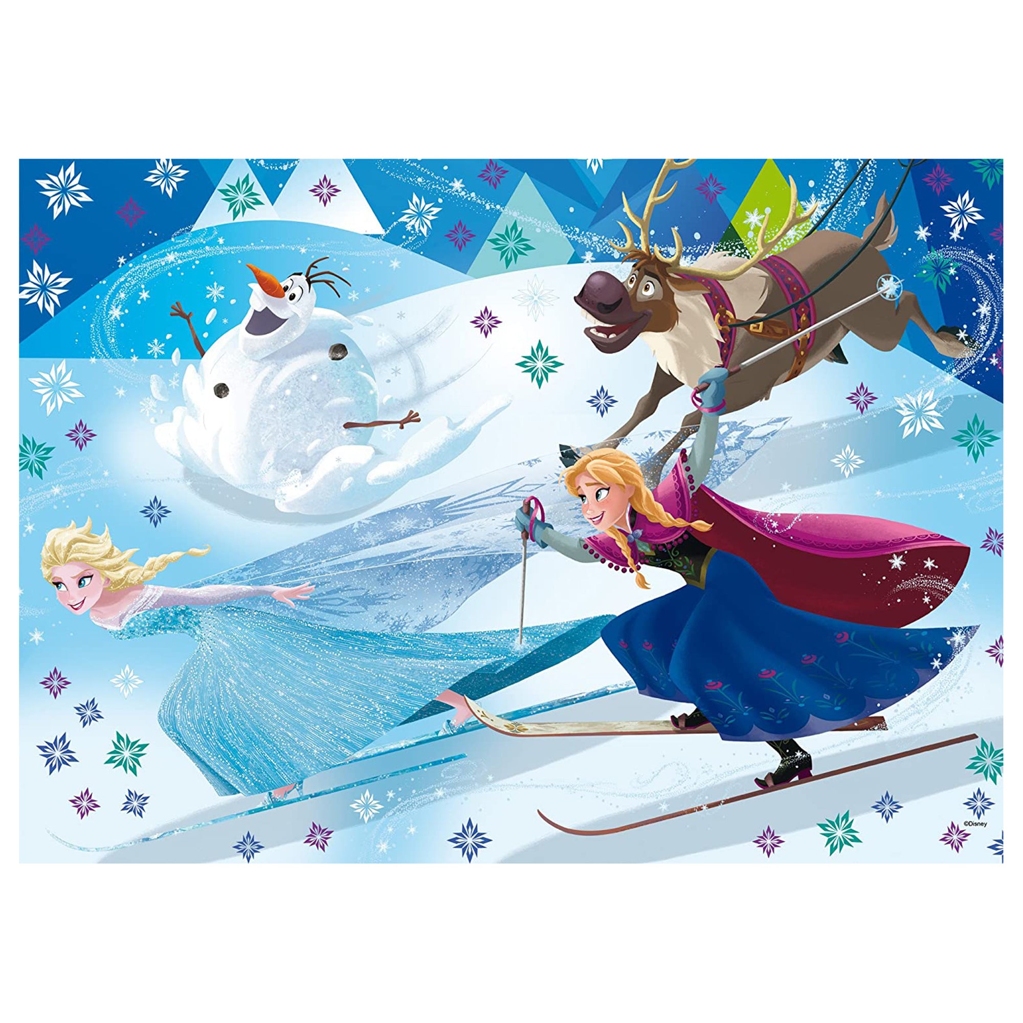 Puzzle maxi double-face Disney Frozen Elsa e Anna 108 pz retro colorabile 3361