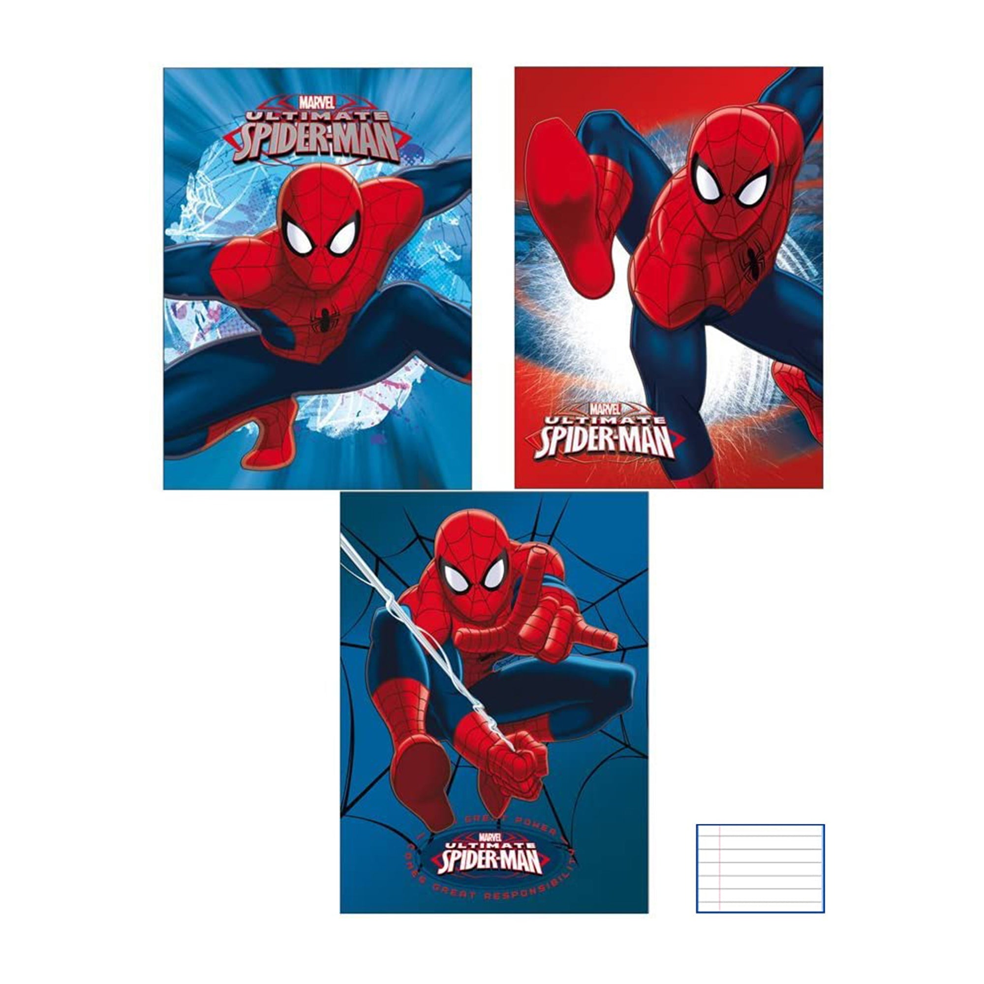 Quaderno pacco 10 pezzi maxi quadernone A4 Marvel Spiderman rigatura C 3369