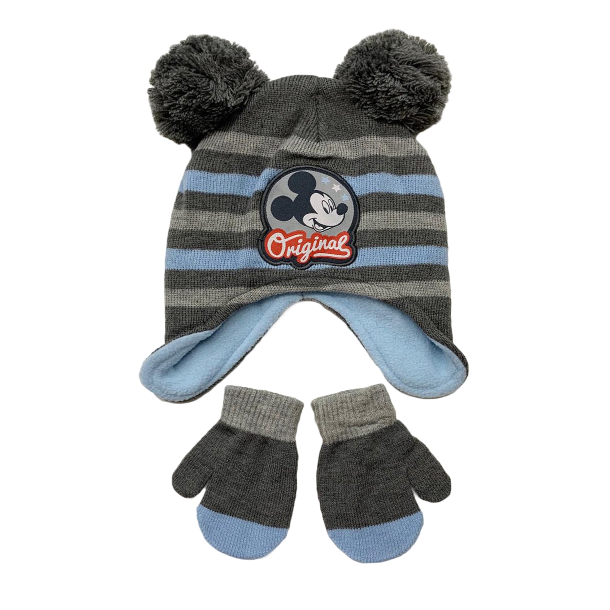 Set Cappellino e guanti invernale Disney Mickey Mouse paraorecchie bambino 3395