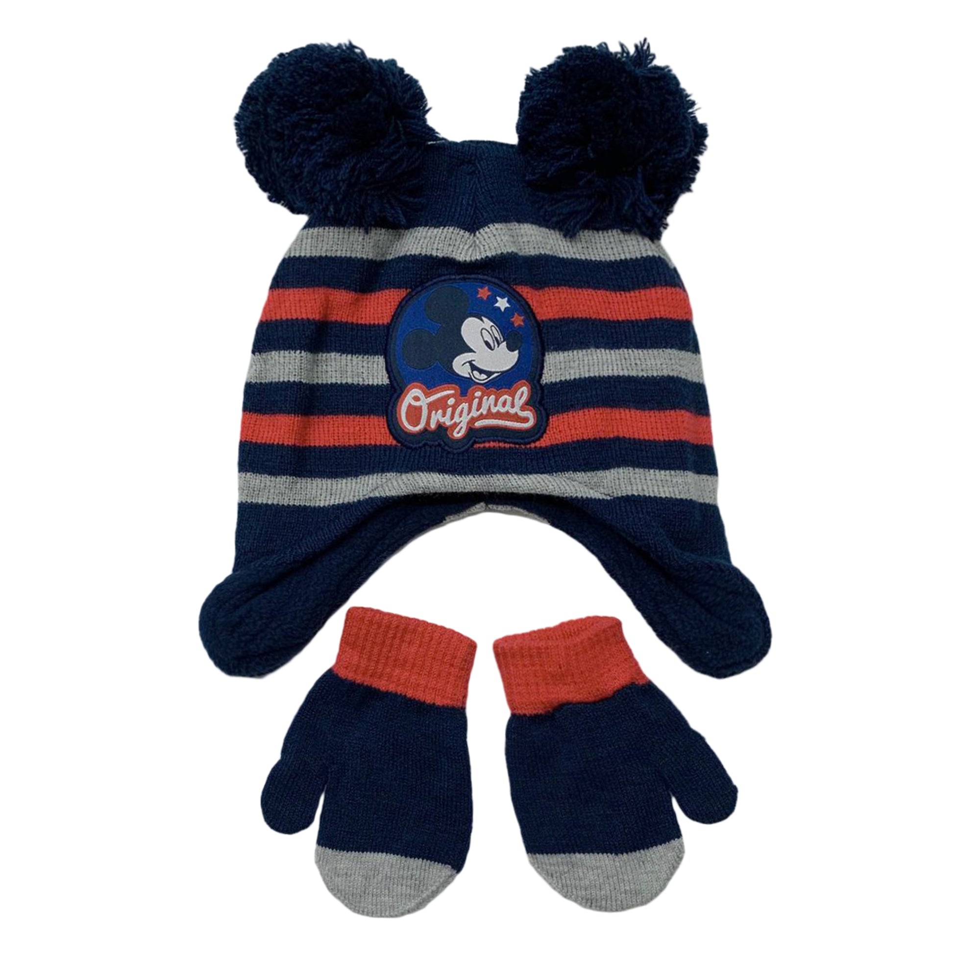 Set Cappellino e guanti invernale Disney Mickey Mouse paraorecchie bambino 3395