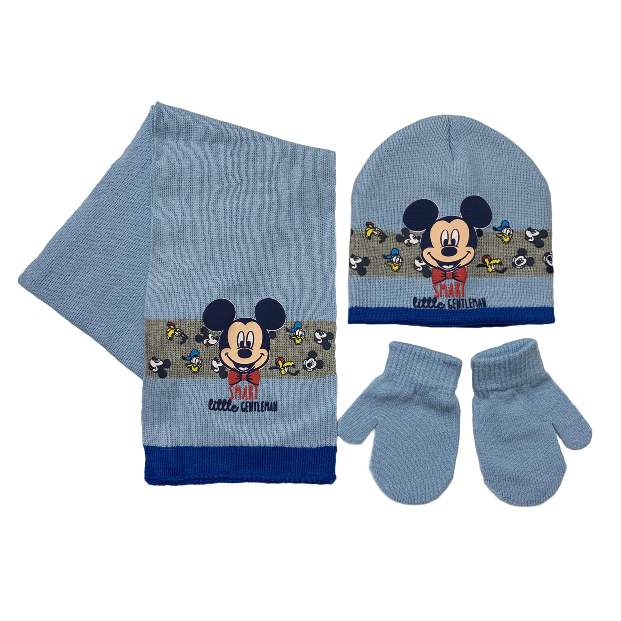 Set cappello, guanti e sciarpa invernale Mickey Mouse cappellino bambino 3398