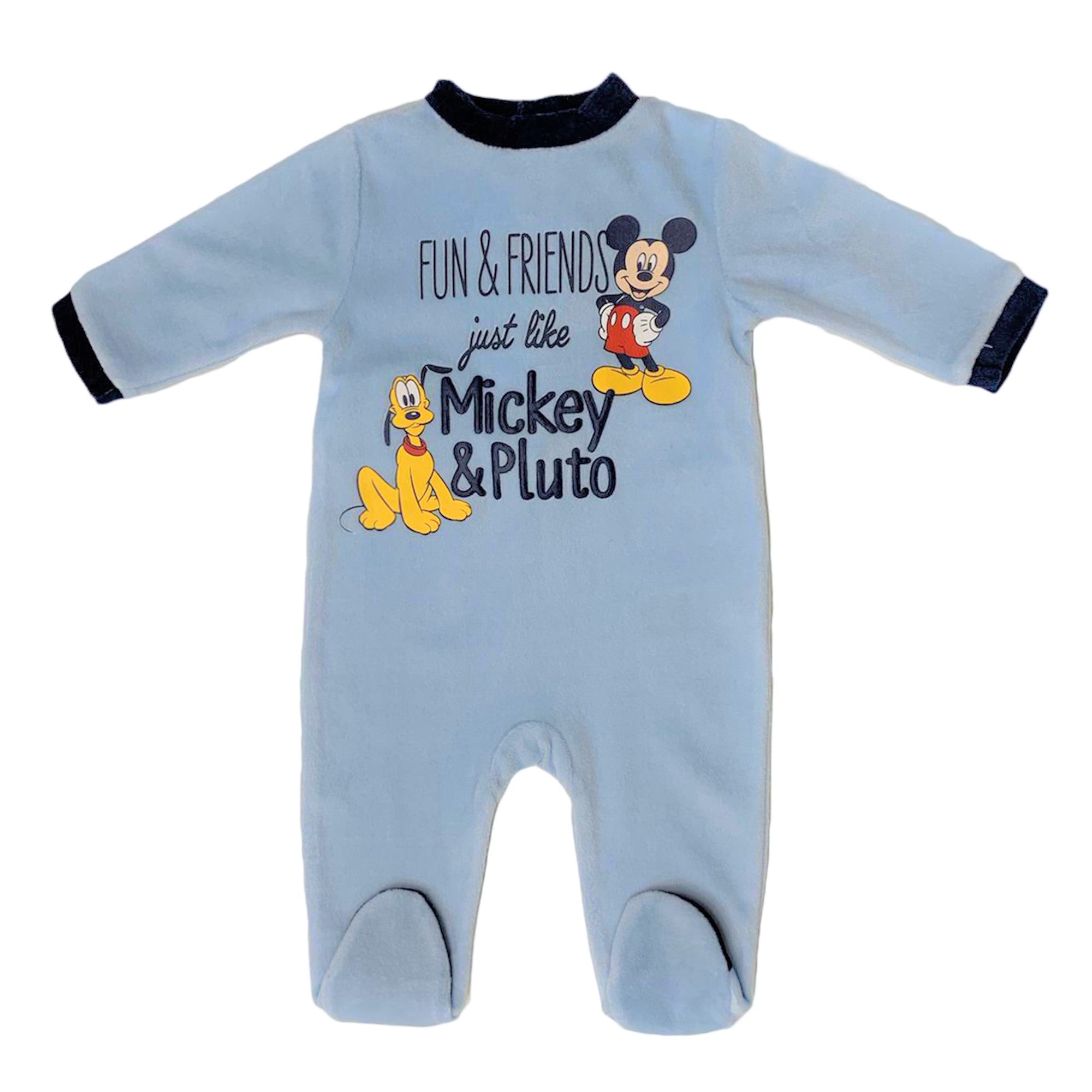 Body neonato Disney Mickey Mouse Pluto tutina Pagliaccetto in velluto bimbo 3409