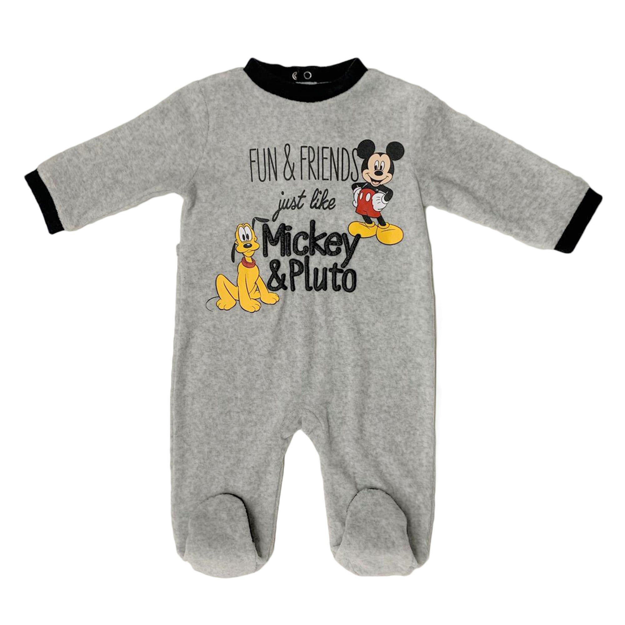 Body neonato Disney Mickey Mouse Pluto tutina Pagliaccetto in velluto bimbo 3409