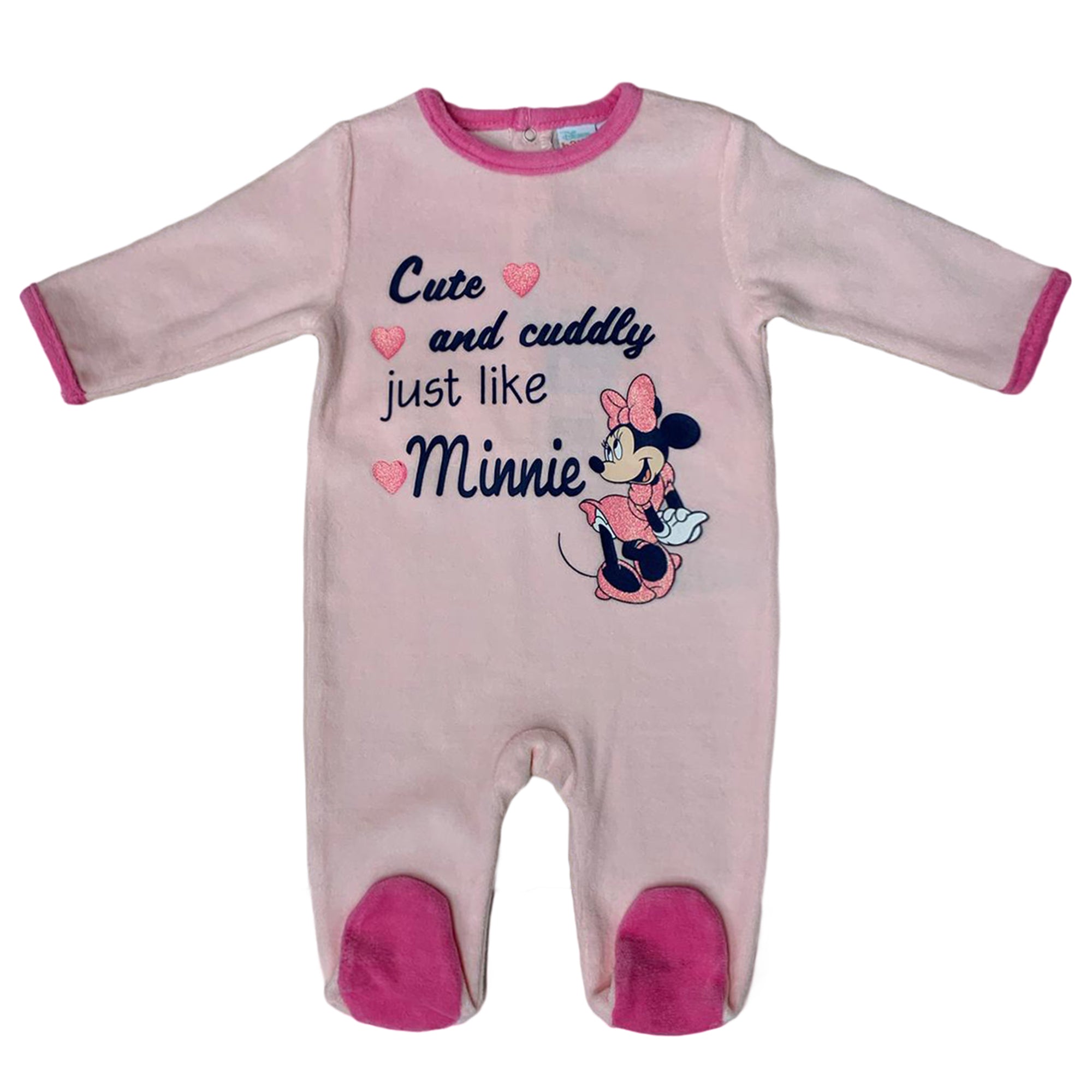 Body neonato Disney Minnie tutina Pagliaccetto Velluto bimba maniche lunghe 3417