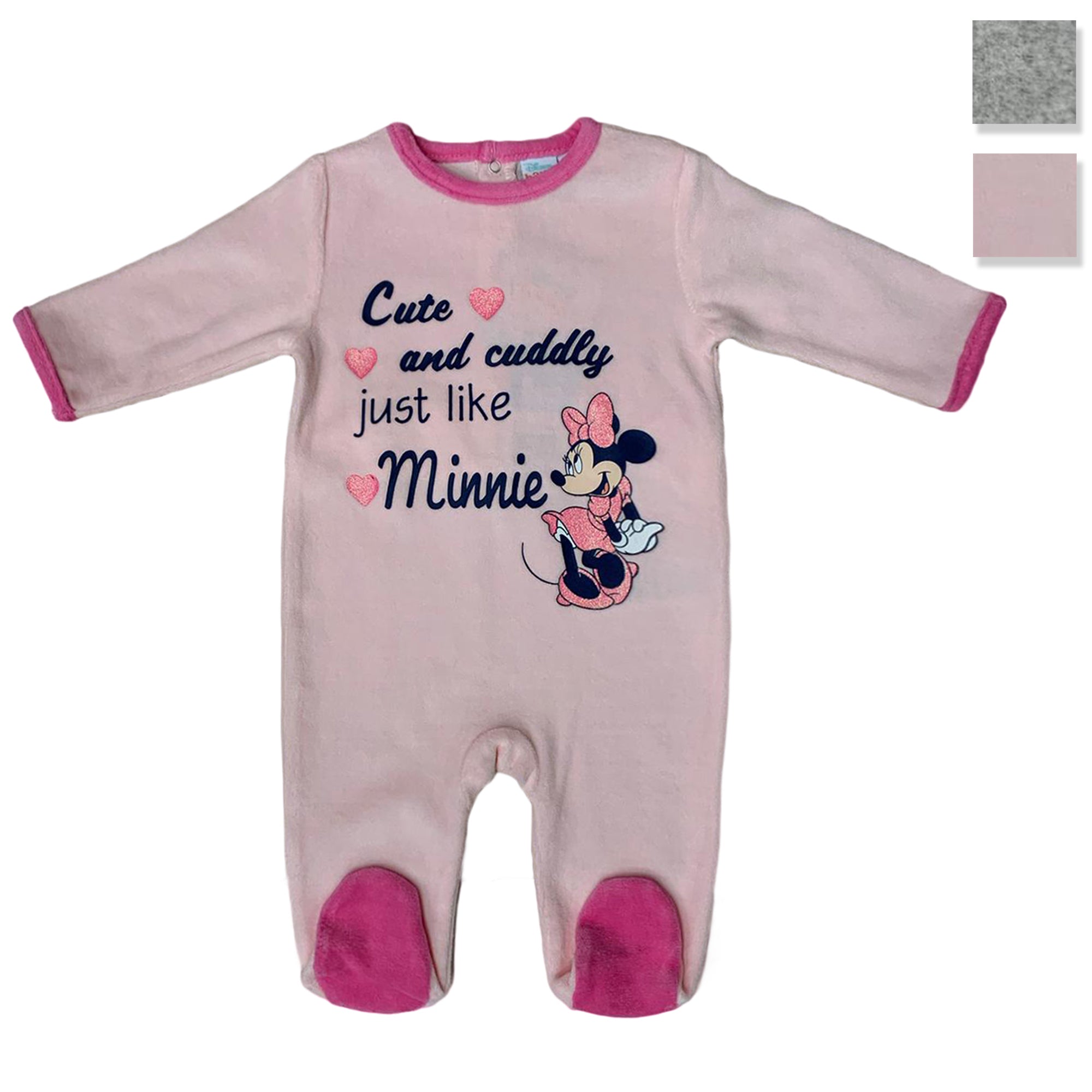 Body neonato Disney Minnie tutina Pagliaccetto Velluto bimba maniche lunghe 3417