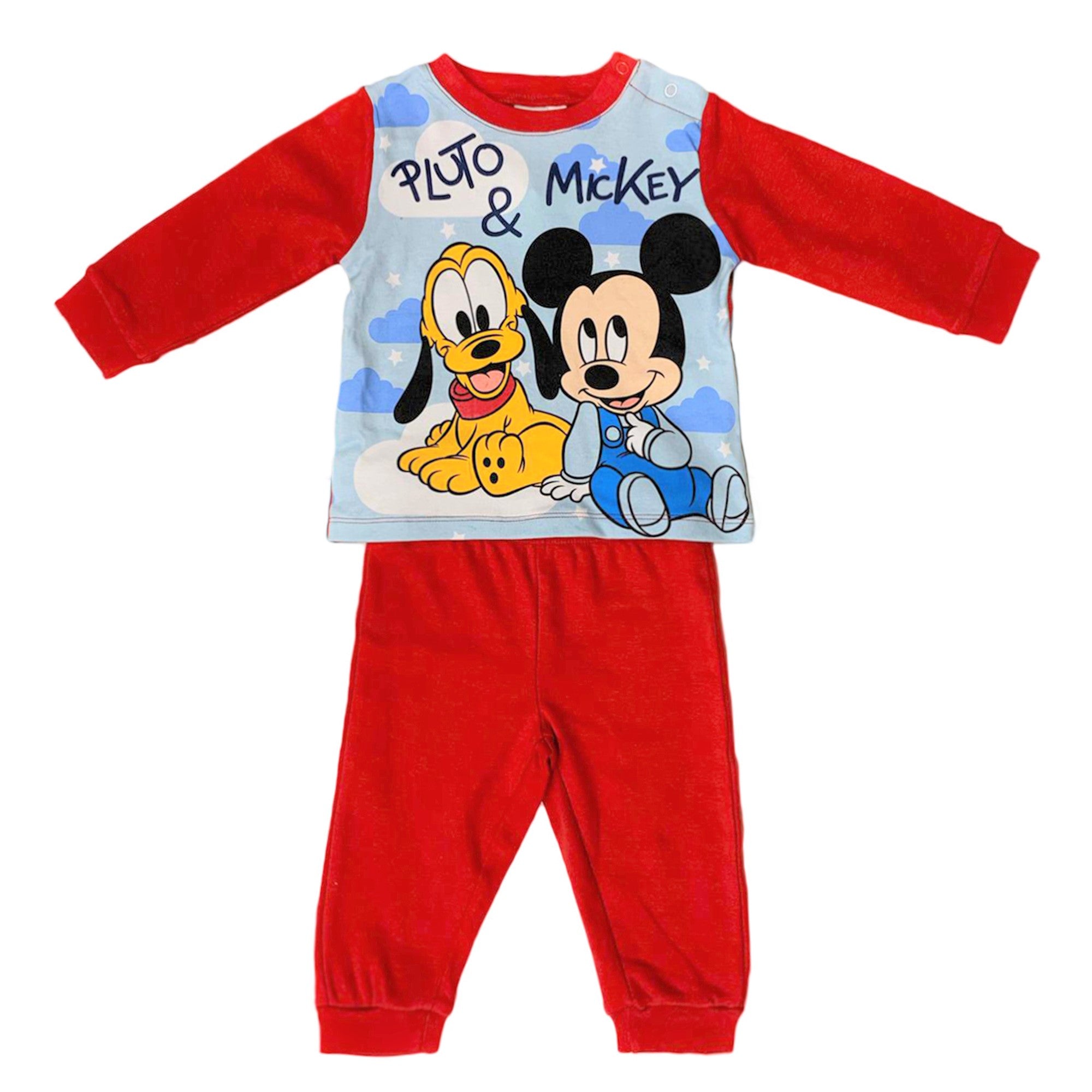 Pigiama ufficiale Disney Mickey Mouse cotone maniche lunghe neonato bambino 3436