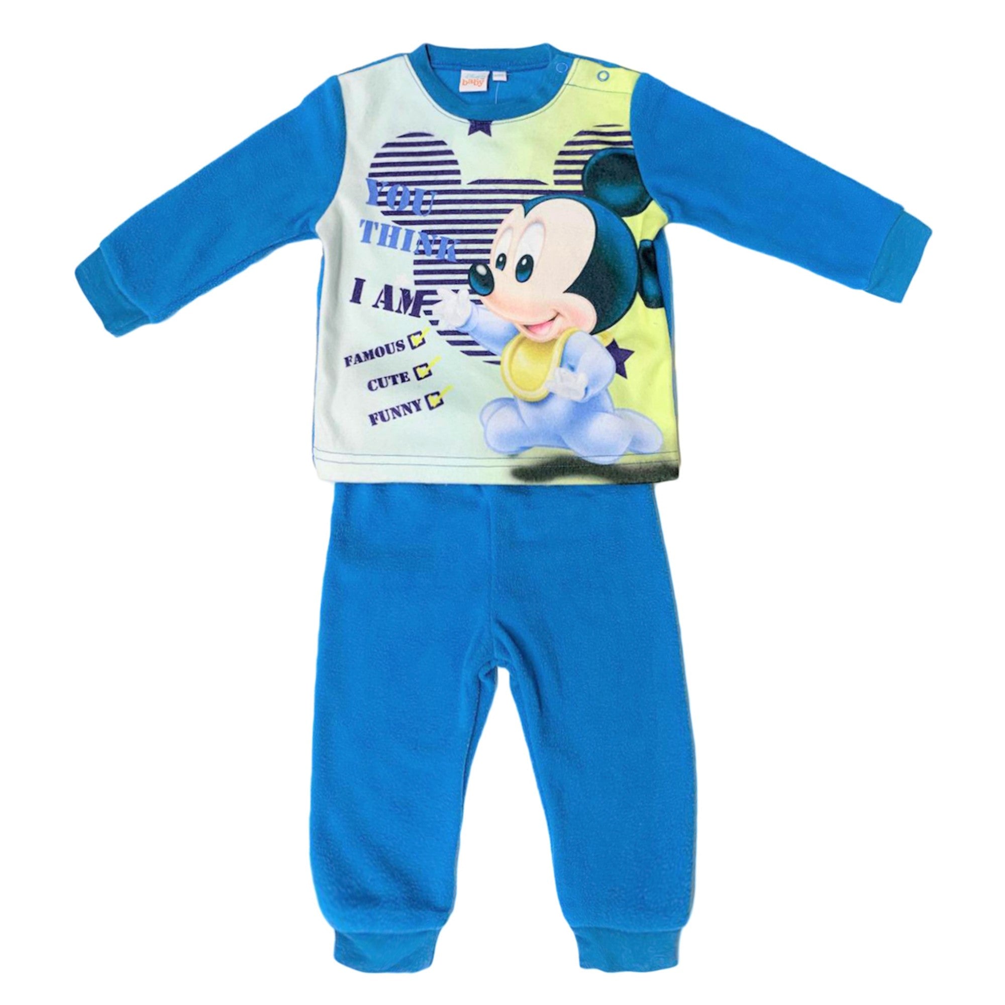 Pigiama ufficiale Disney Mickey Mouse cotone maniche lunghe neonato bambino 3437