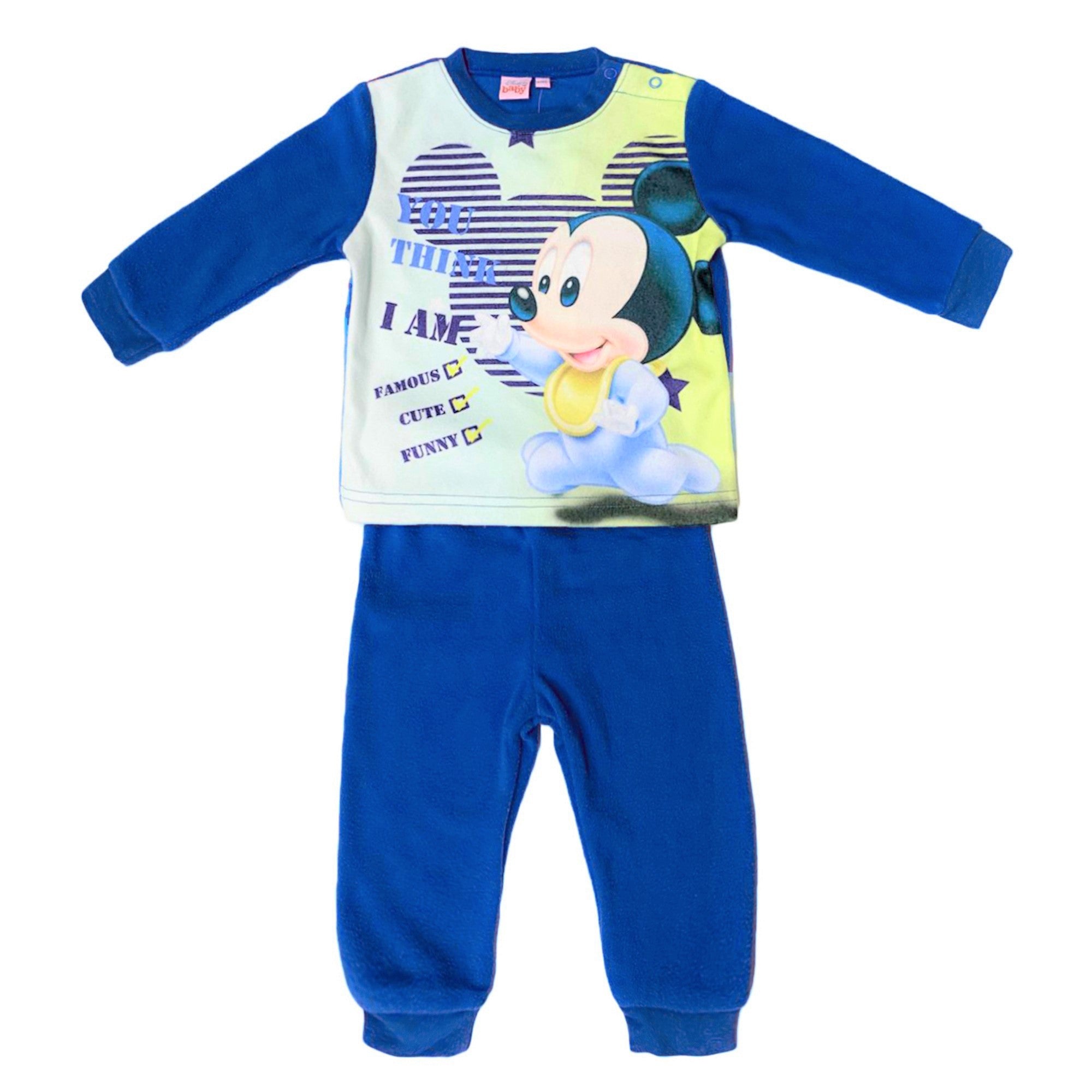 Pigiama ufficiale Disney Mickey Mouse cotone maniche lunghe neonato bambino 3437