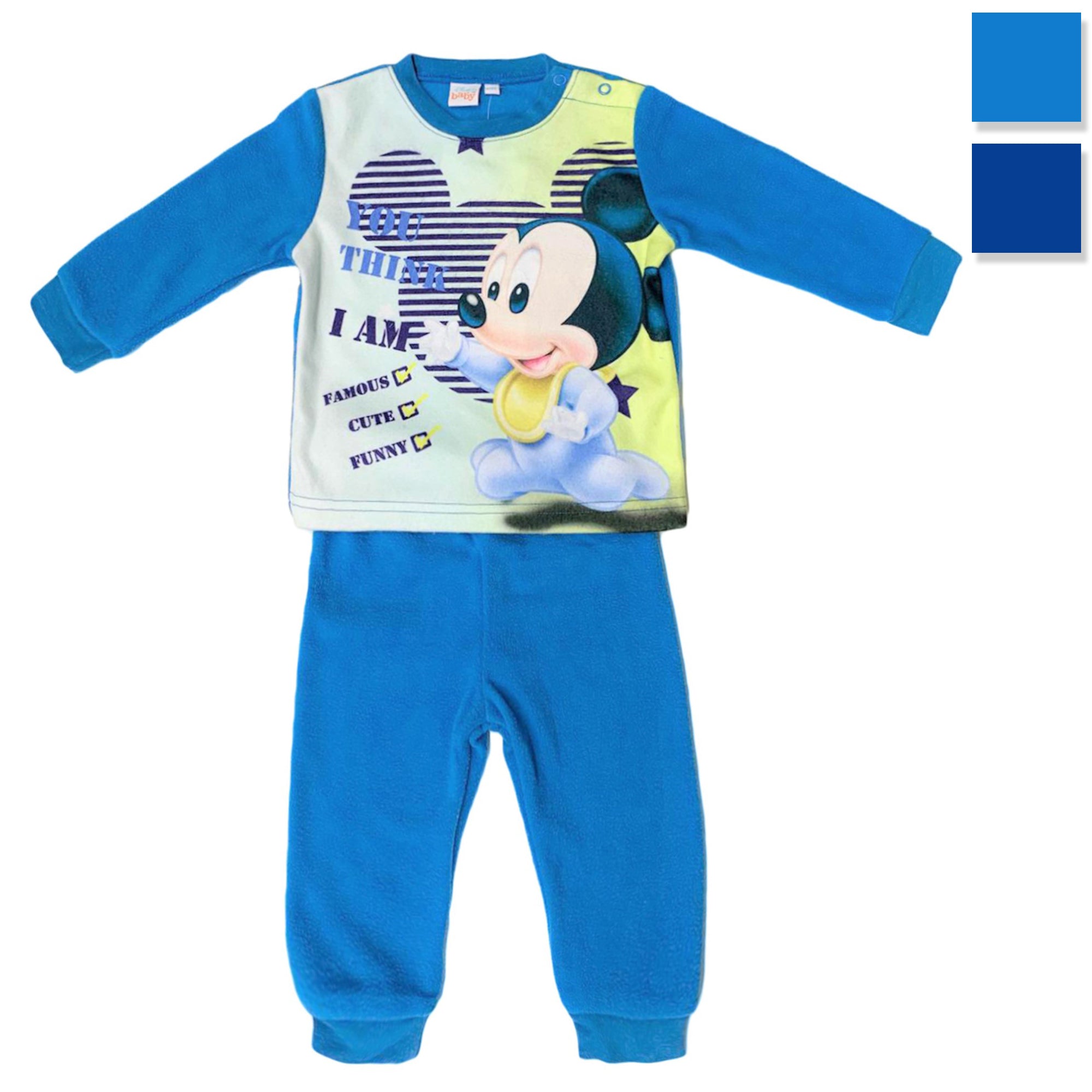 Pigiama ufficiale Disney Mickey Mouse cotone maniche lunghe neonato bambino 3437