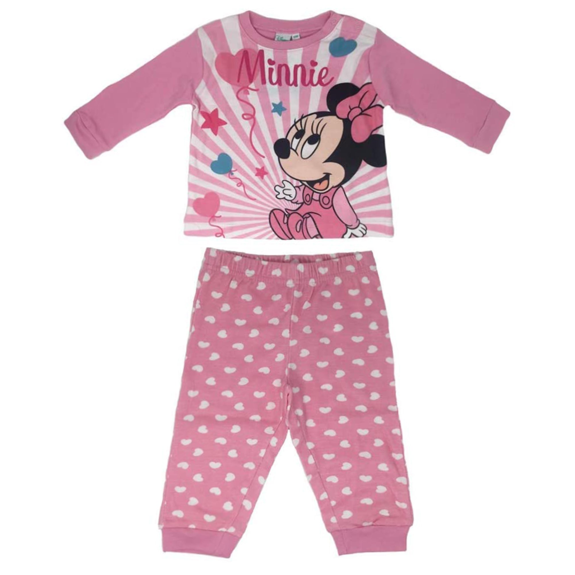 Pigiama neonato Disney Minnie Baby maniche lunghe in caldo cotone bambina 3440